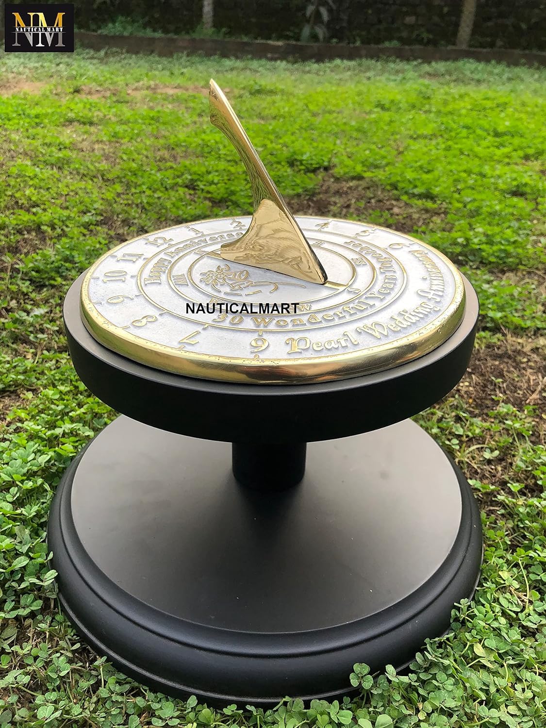 30th Pearl Wedding Anniversary Sundial Gift - Unique Present for Couples, Him or Her - Celebrate 30 Years of Marriage - Perfect for Beach Weddings, Romantic Getaways & Anniversary Parties