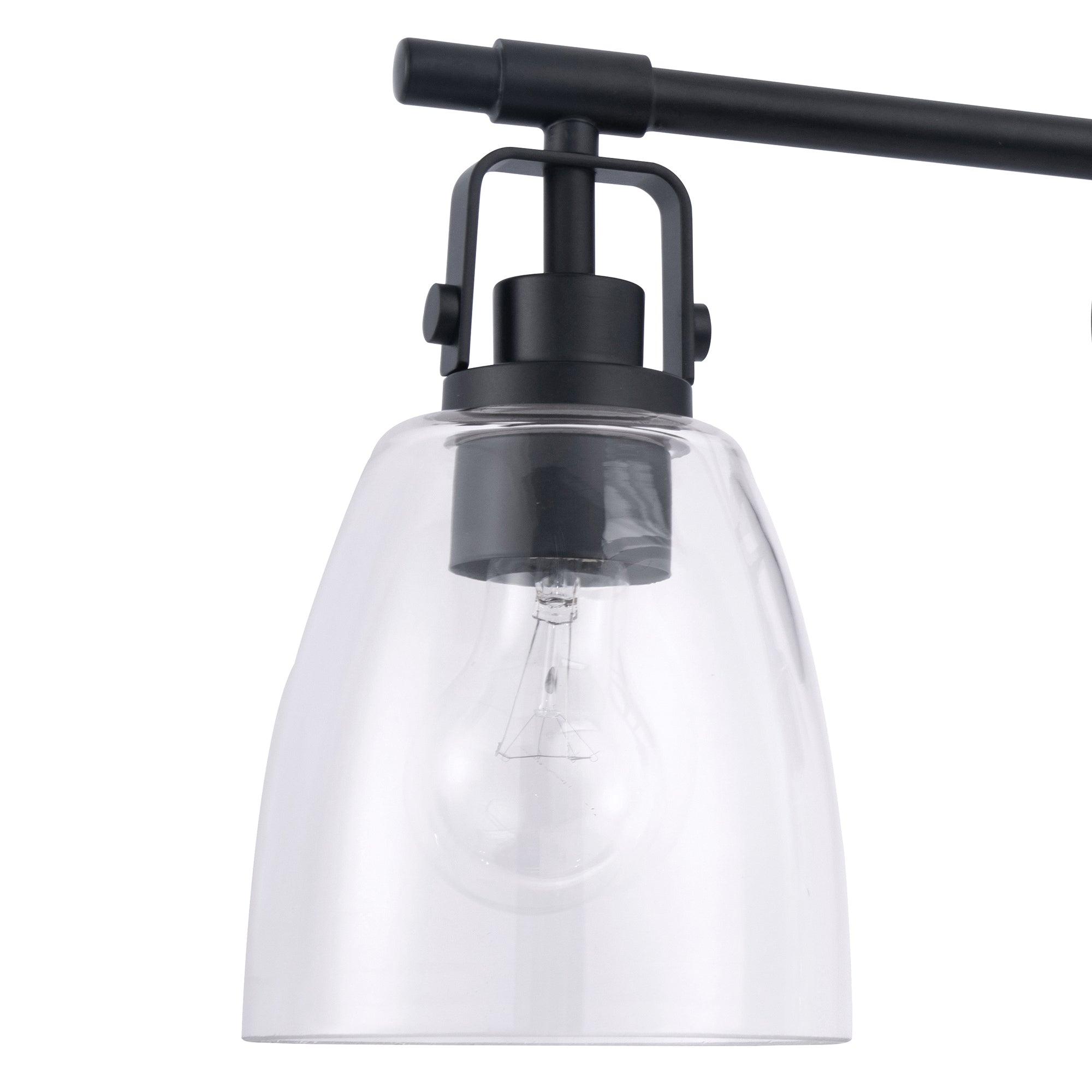 Modern Farmhouse 3-Light Bathroom Vanity Light - Brushed Nickel Finish, Adjustable Height - Perfect for Bathroom, Powder Room & Dressing Area Makeovers