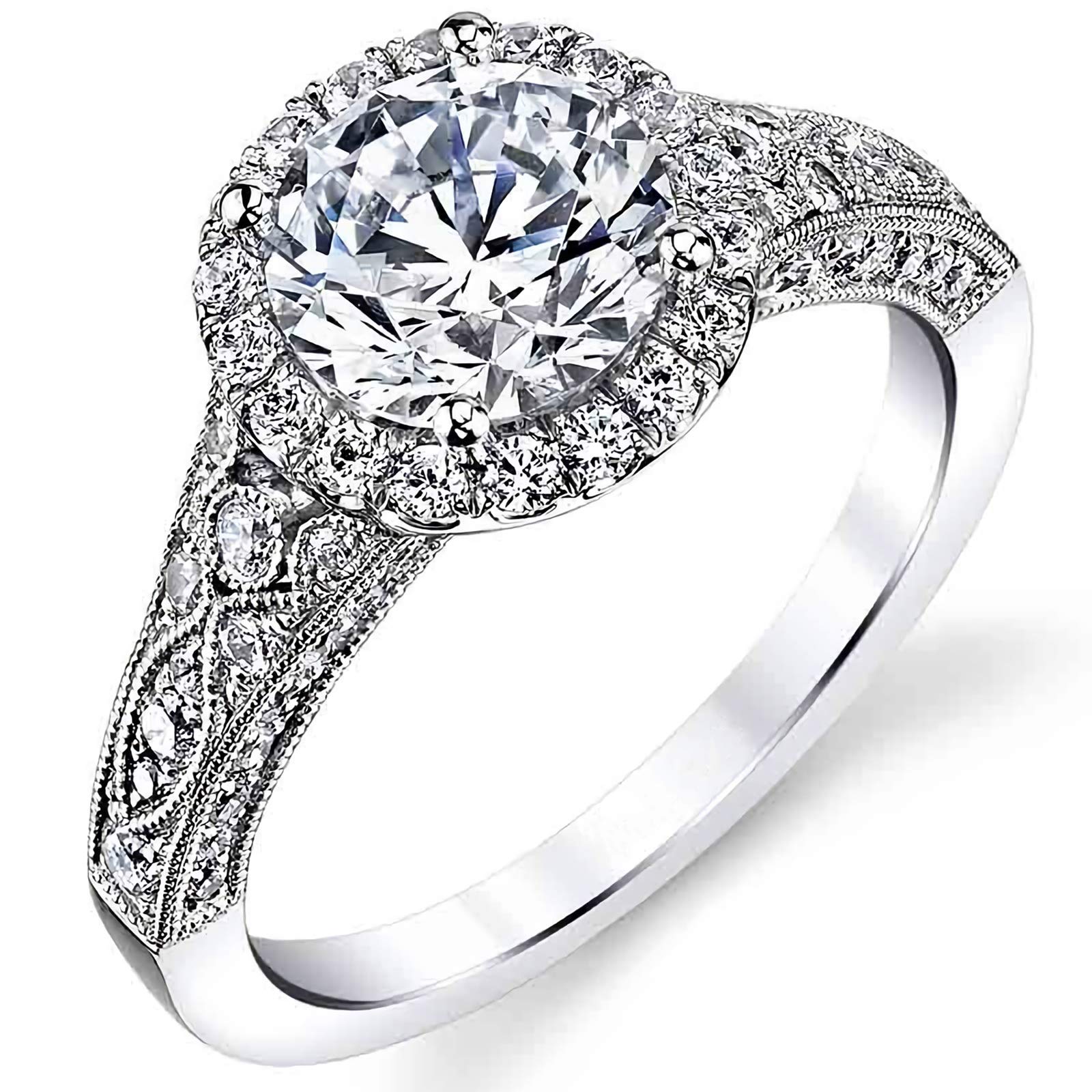 2.26 Carat (CTW) Moissanite Engagement Rings for Women - 10K, 14K, 18K Gold & Platinum Plated Silver - Elegant Wedding, Proposal, Anniversary Jewelry Gift