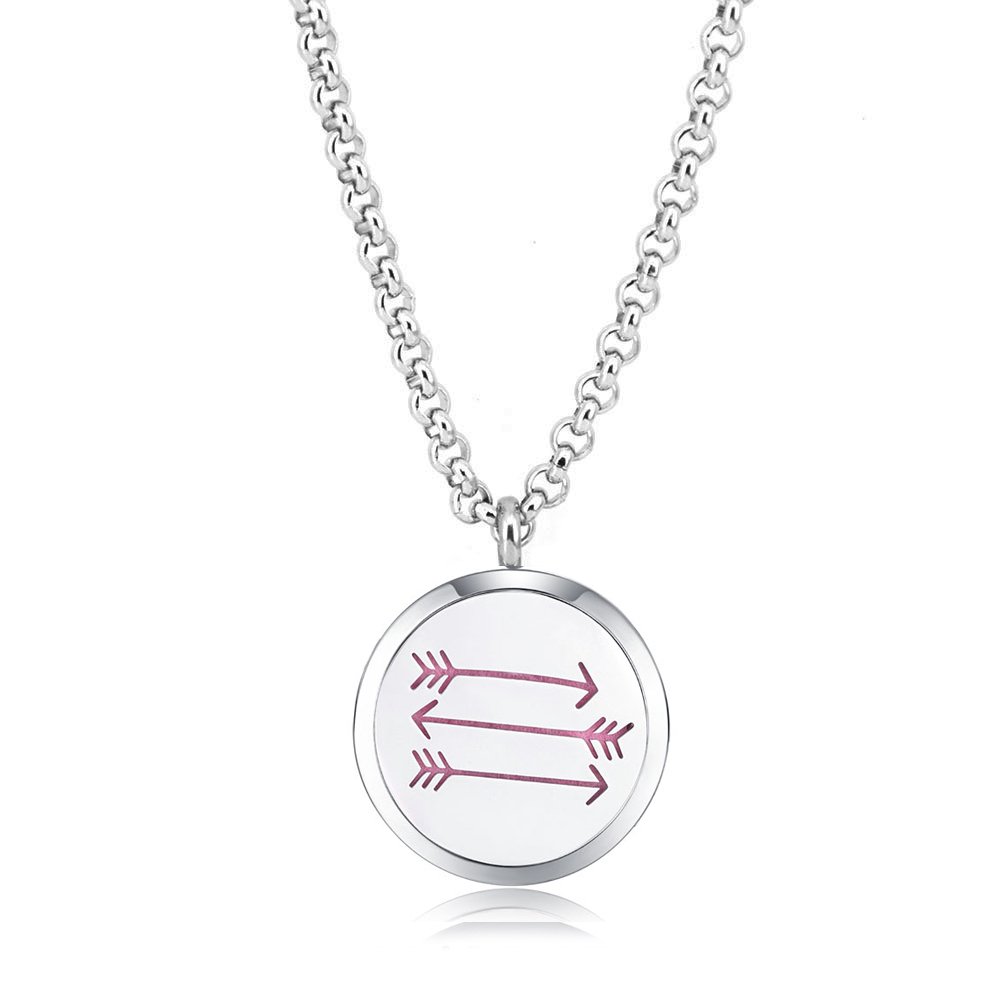 30mm Essential Oil Diffuser Necklace - Hypoallergenic Magnetic Aromatherapy Pendant with 24