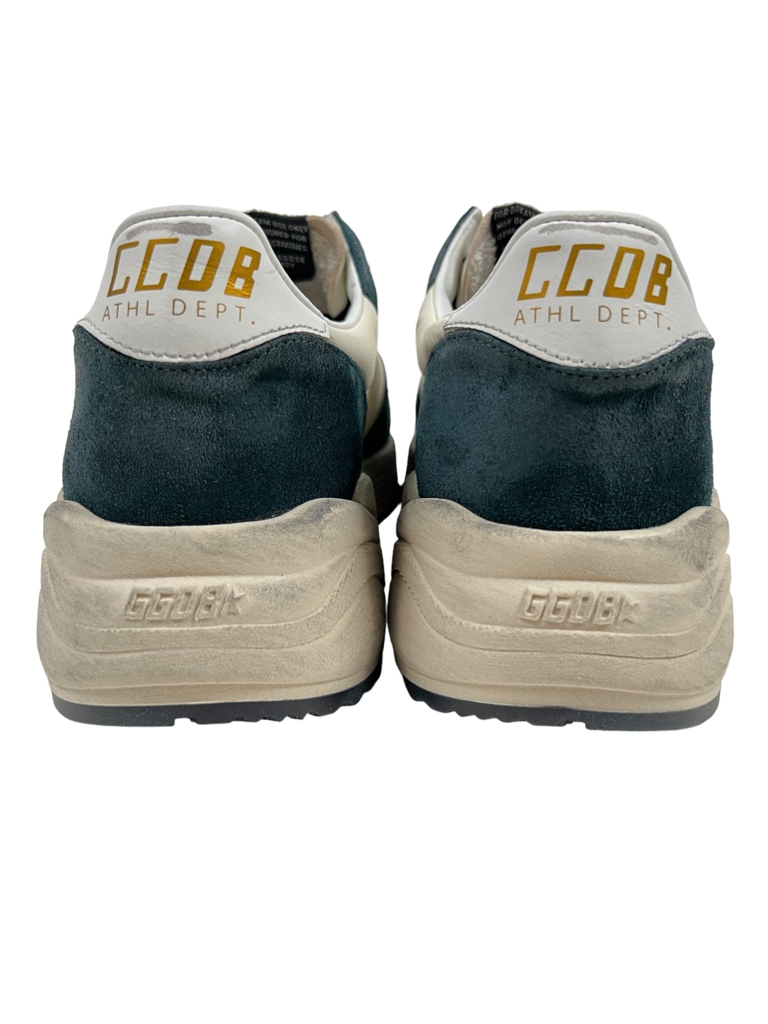 Golden Goose GMF00126 Running Sneakers - Suede Dark Green & White Men's Casual Shoes for Running, Walking & Everyday Wear
