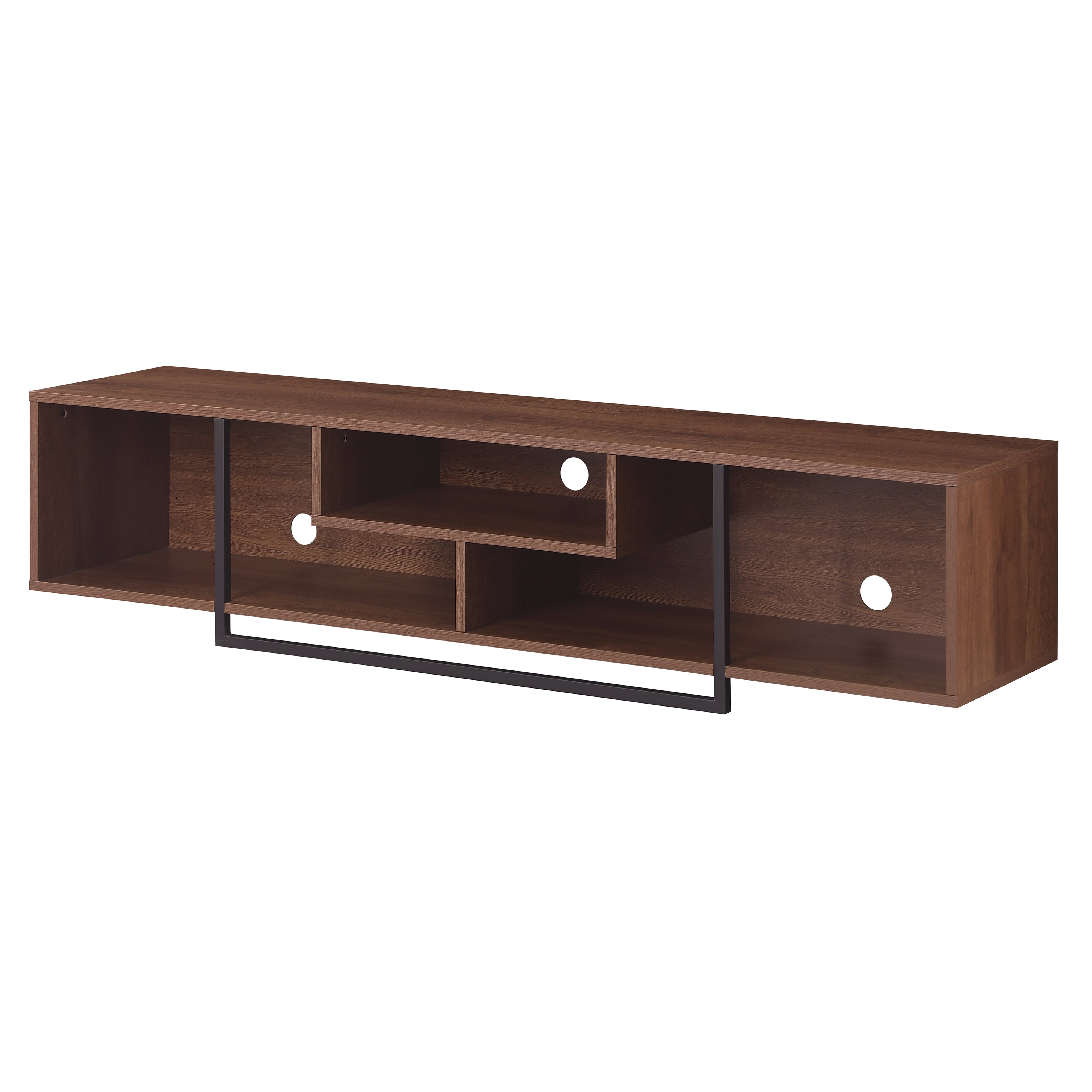 Tauris™ Vader 1800 Dark Oak Open Style Entertainment Unit TV Cabinet - Modern Media Console for Living Room Home Theater Setup