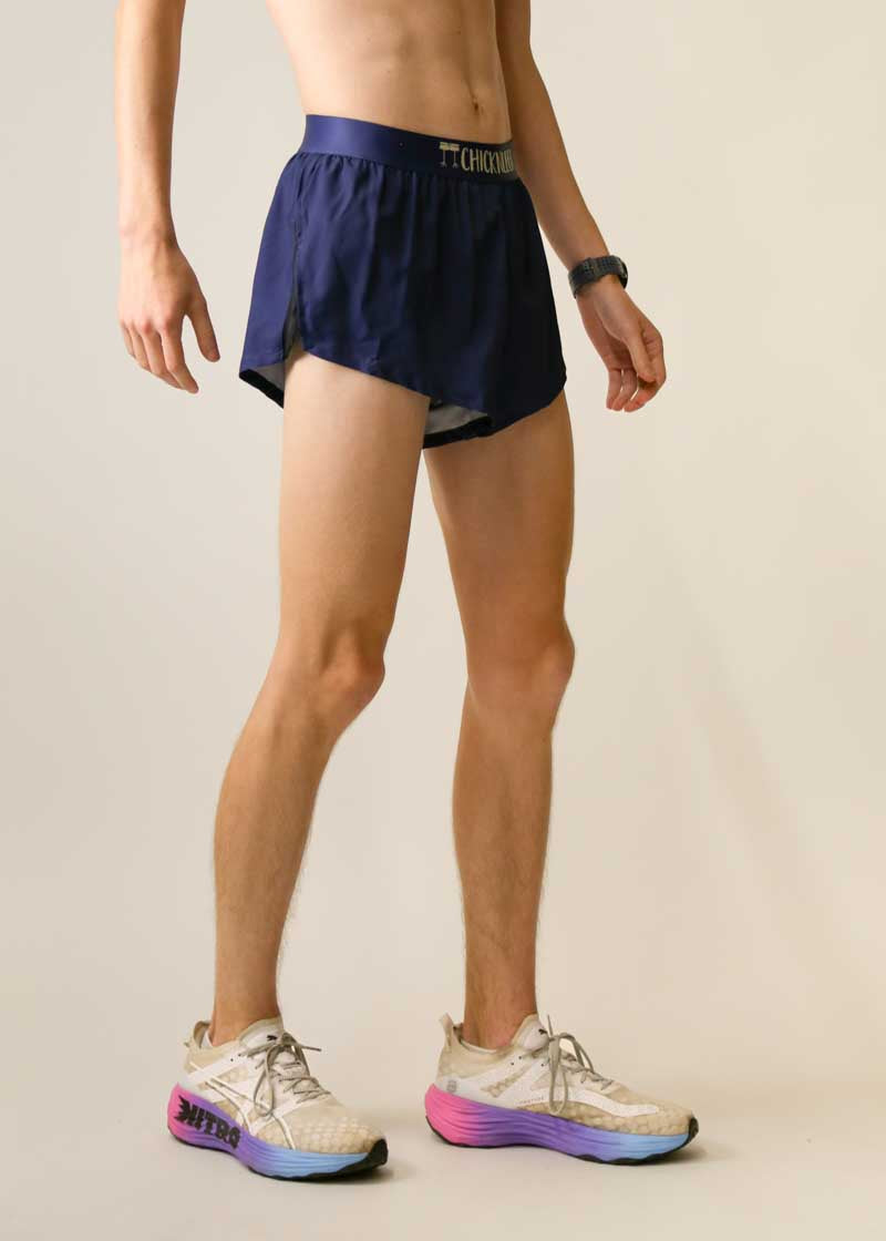 Men's Navy Blue 2 Split Running Shorts - Lightweight Quick-Dry Athletic Shorts for Jogging, Gym Workouts & Outdoor Sports