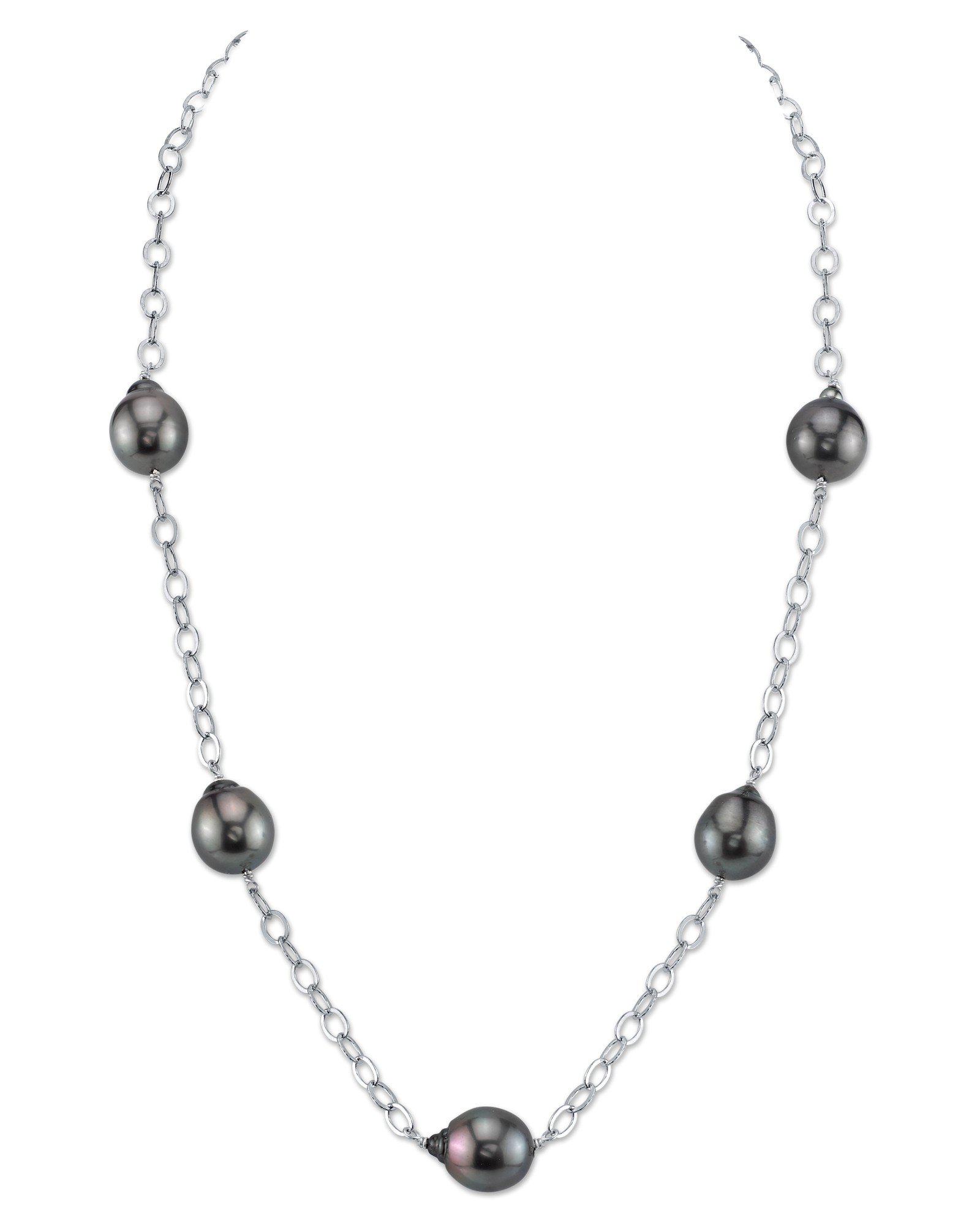 Genuine Black South Sea Cultured Pearl Necklace for Women - Sterling Silver Baroque Pearl Jewelry | Elegant Gift for Anniversary, Wedding & Special Occasions