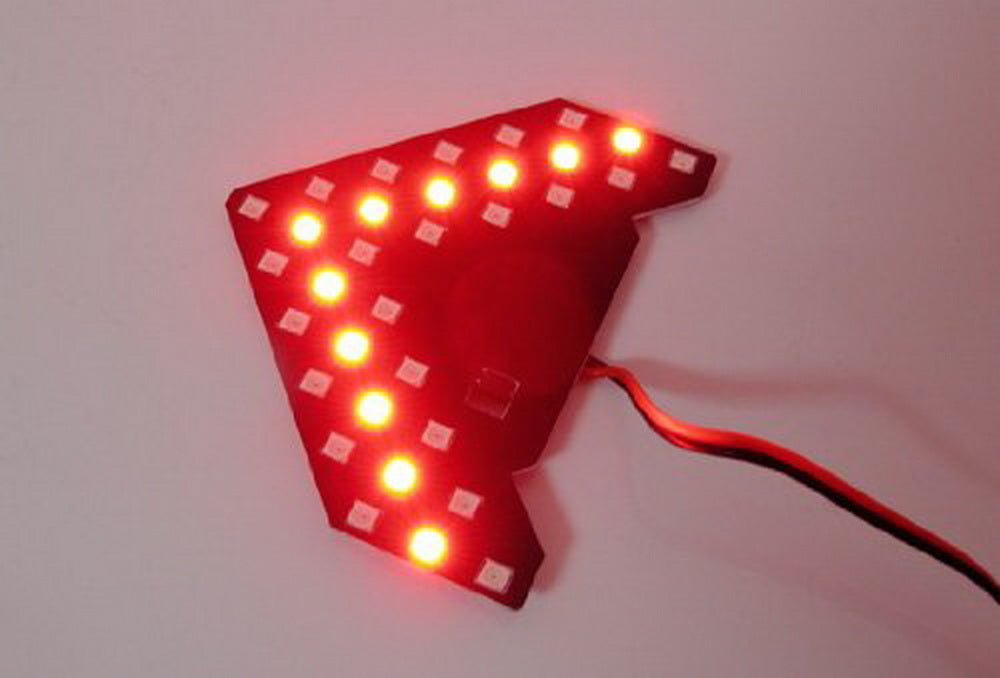 2PCS Super Bright Red 33 SMD Sequential LED Arrow Turn Signal Lights for Car Side Mirrors - Easy Installation, Enhanced Safety for Night Driving & Lane Changes