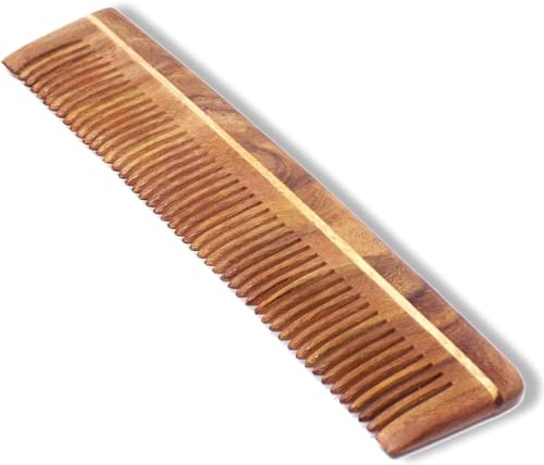 Natural Wooden Comb for Men - Handmade Sandalwood Hairbrush for Hair Growth & Scalp Massage - Pack of 1 - Perfect for Daily Grooming, Beard Care & Relaxation at Home or Travel