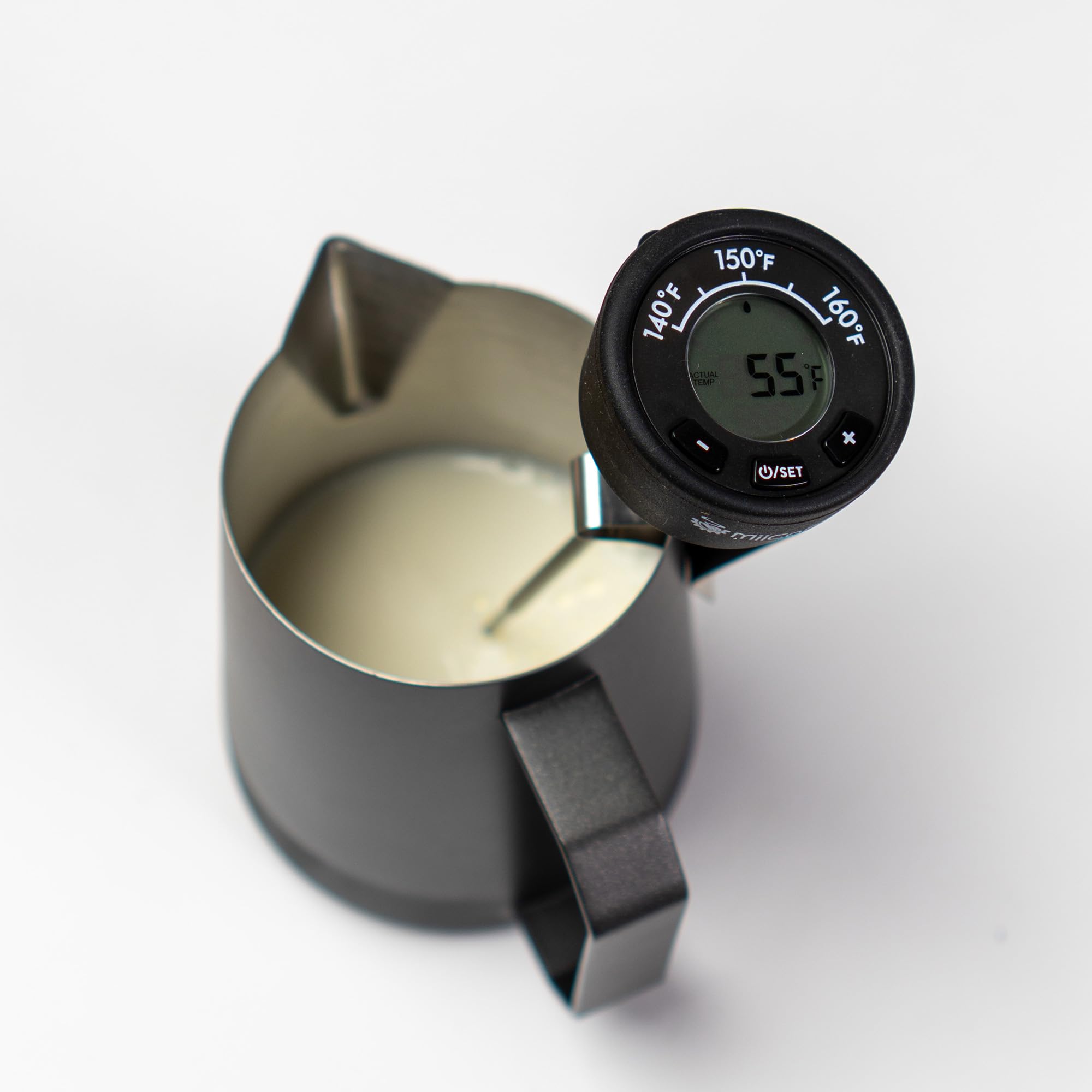 Digital Milk Frothing Thermometer with Clip - Precise Fahrenheit Temperature Gauge for Espresso Machines & Coffee Makers - Perfect for Lattes, Cappuccinos & Home Baristas