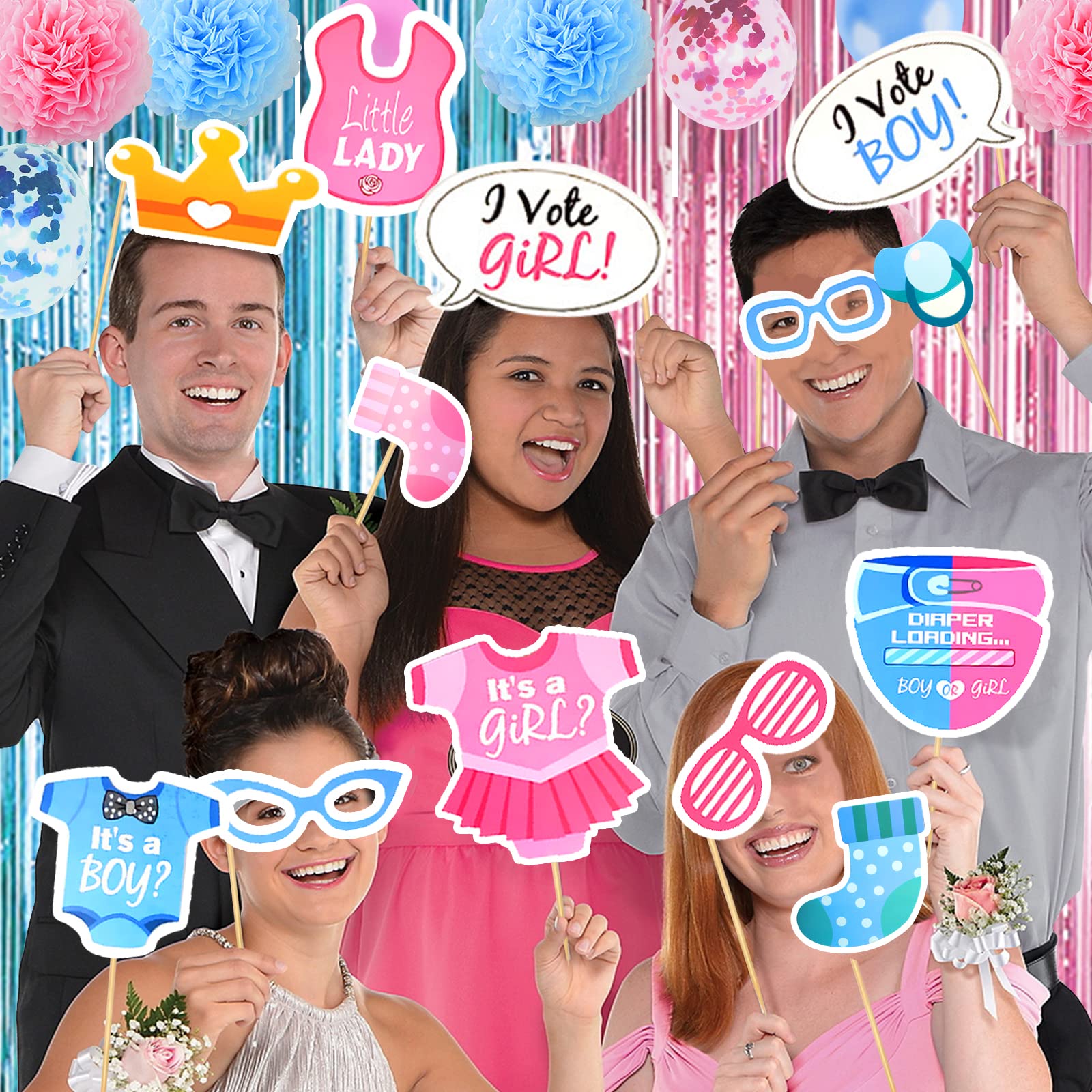 124 Pcs Gender Reveal Party Decorations Kit - 36