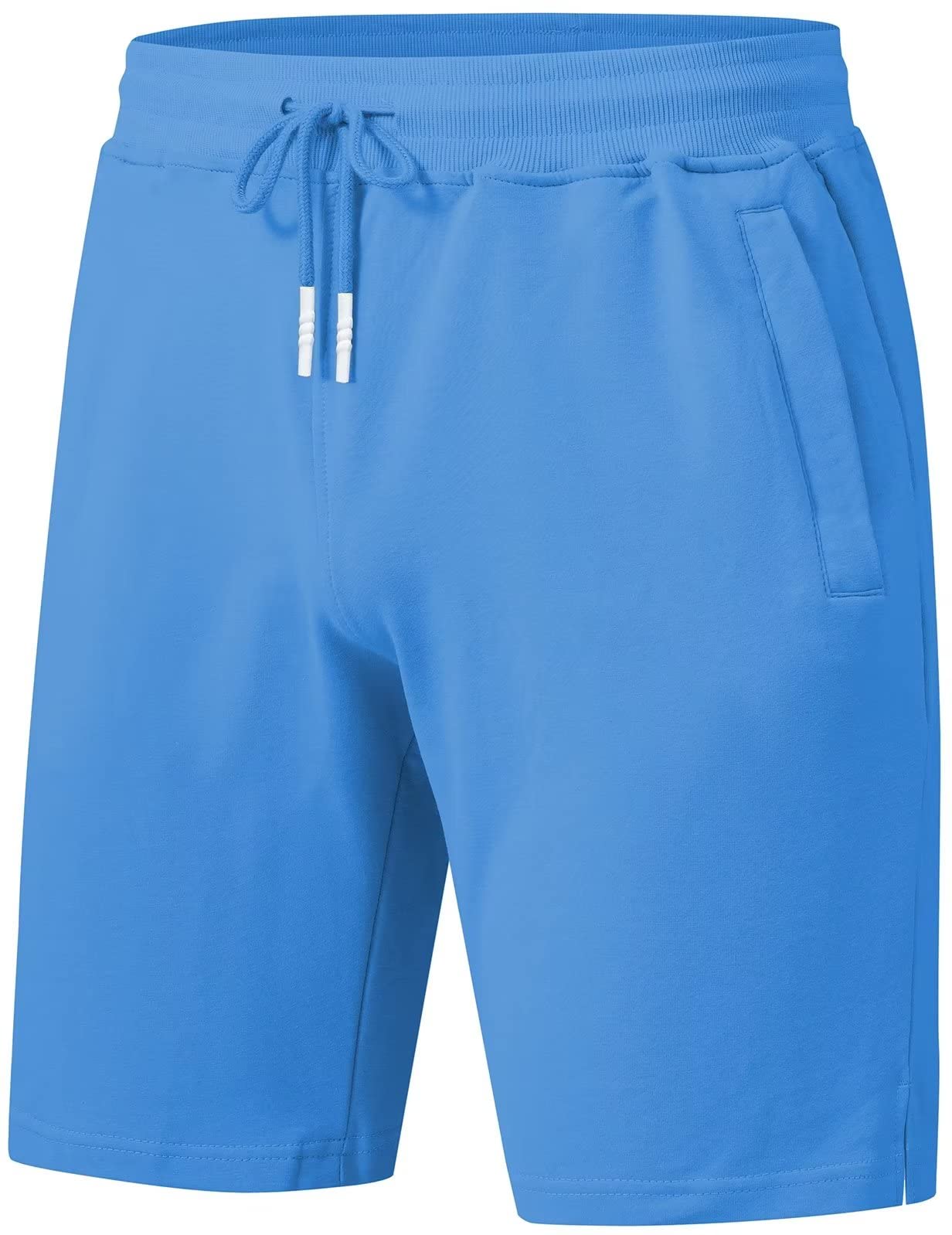 Men's Stretch Zipper Pocket Shorts with Outer Thigh Split - Comfortable Athletic & Casual Wear for Gym, Running, Travel & Outdoor Activities