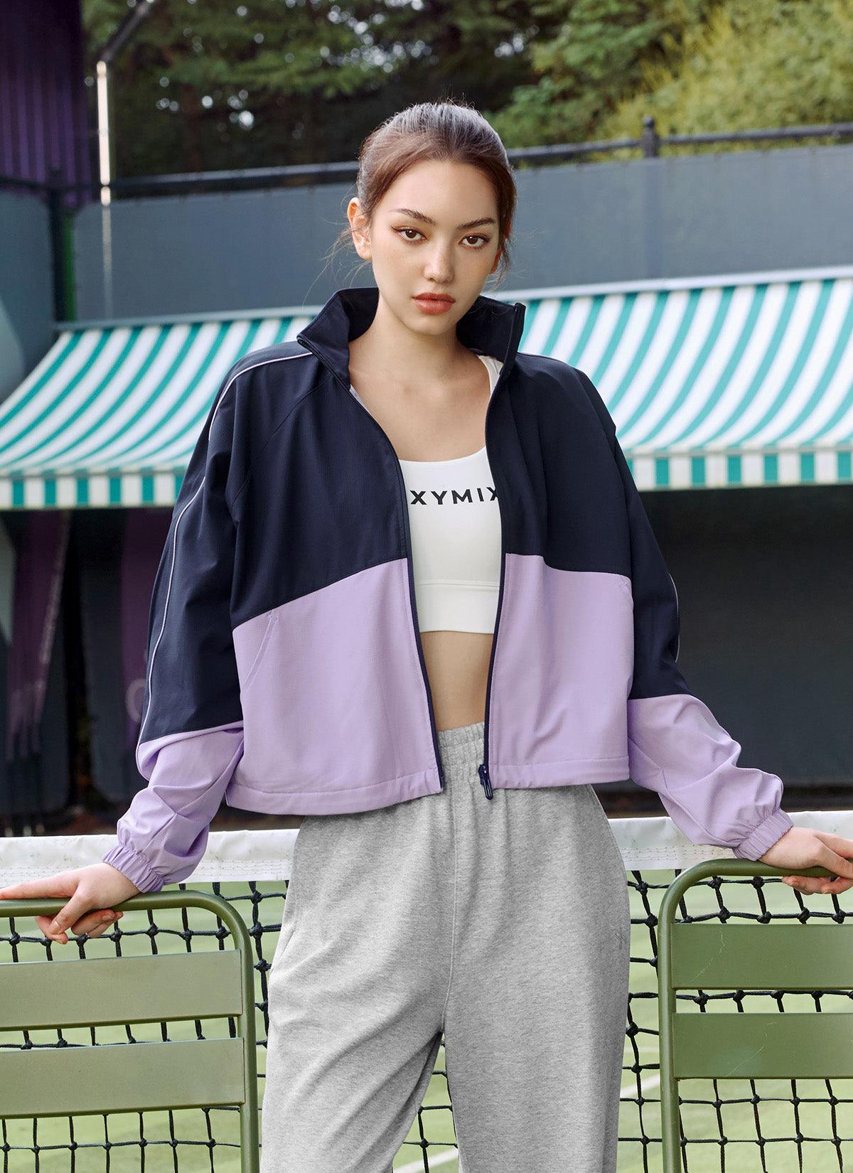 Stylish Color Block Windbreaker Jacket for Men & Women - Lightweight, Water-Resistant Outdoor Coat for Running, Hiking & Travel