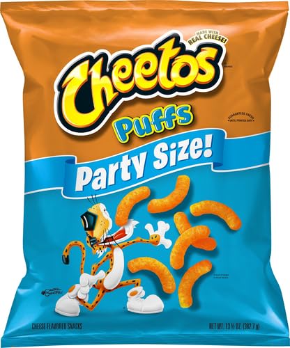 Cheetos Puffs Cheese Flavored Snacks - Party Size 13.5oz (382g) - Crunchy Cheese Corn Snacks for Parties, Movie Nights & School Lunches