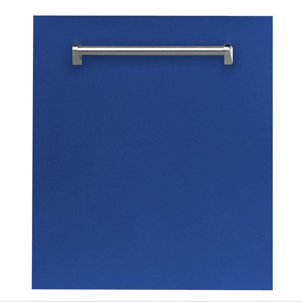 ZLINE 24 Inch Built-In Dishwasher with Blue Matte Finish, Stainless Steel Tub & Traditional Handle - Ultra Quiet 52dBa (DW BM 24) - Perfect for Modern Kitchens & Small Spaces