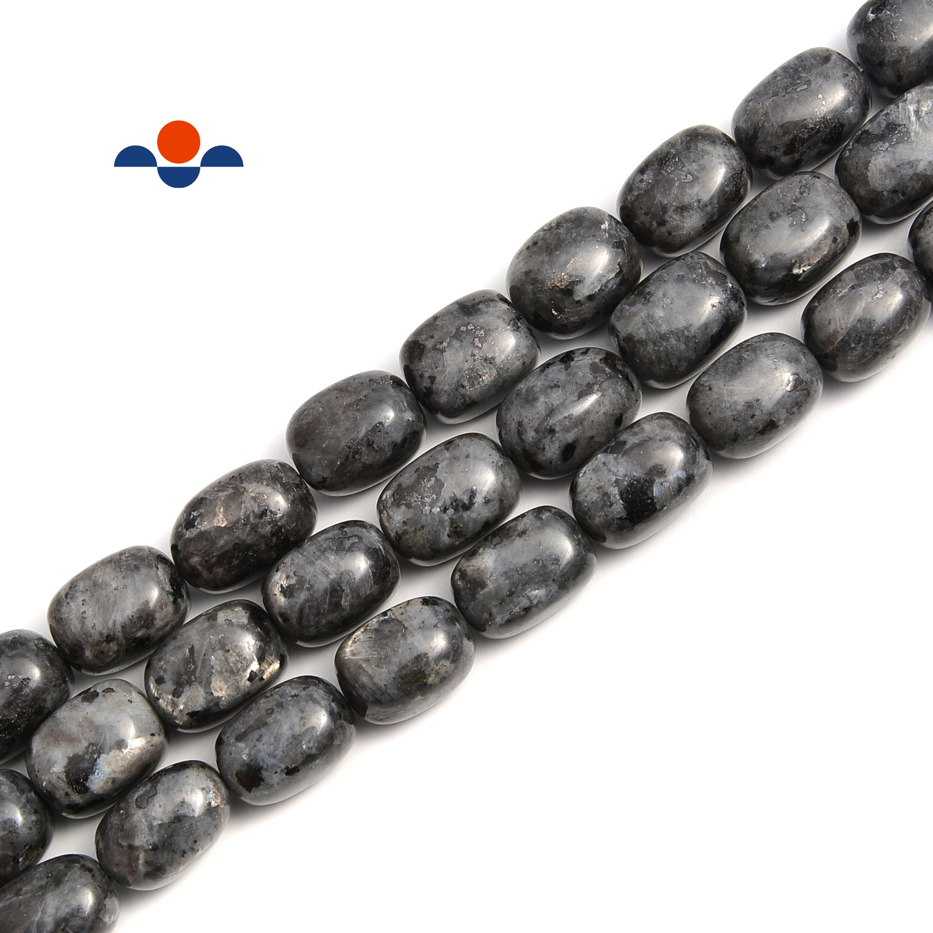 Larvikite Labradorite Smooth Round Oval Beads - 13x18mm & 15x20mm Gemstone Beading Strand for Jewelry Making DIY Bracelets Necklaces