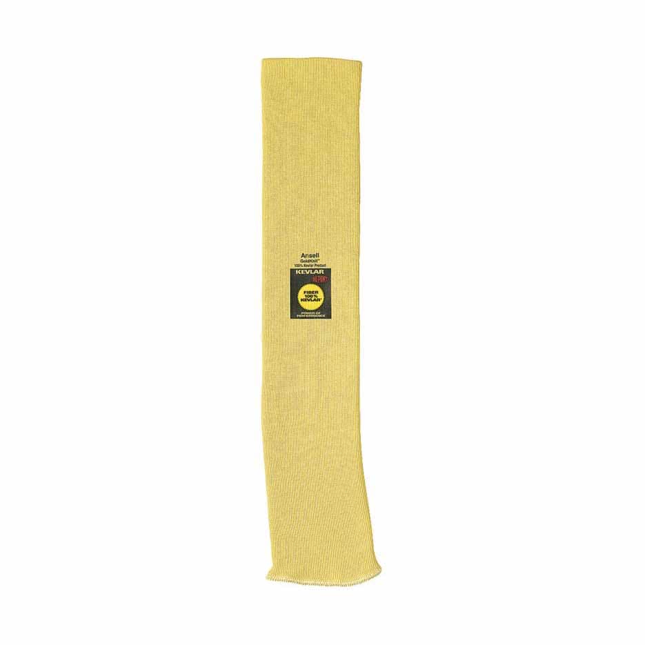 Ansell 70-128-18 Cut Resistant Kevlar Sleeve - Yellow - Protective Arm Sleeves for Industrial Work, Food Processing & Construction Safety