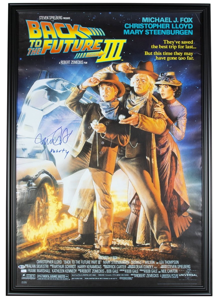 Authentic Michael J. Fox Signed Back to the Future 3 Framed Movie Poster 32x46 - Limited Edition Collectible for Home Theater, Office Decor & Movie Memorabilia Display