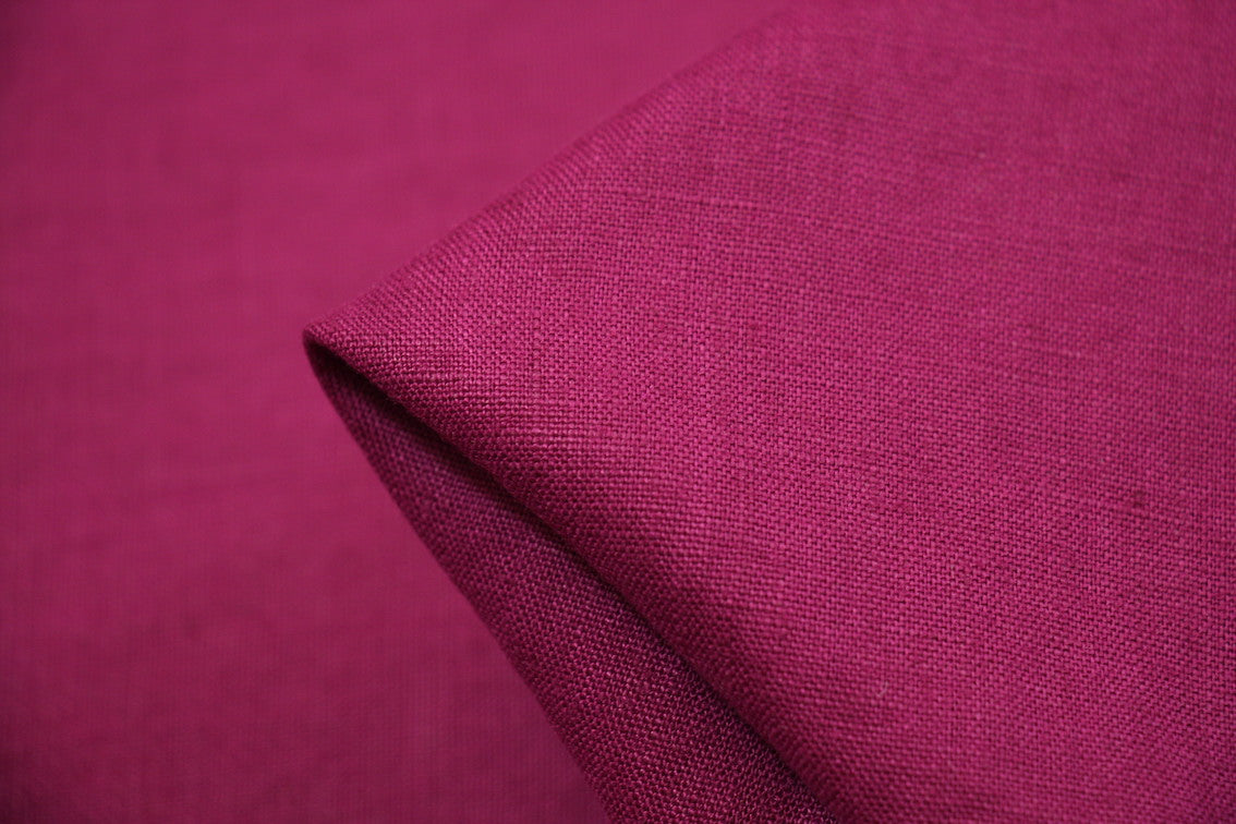 Premium Candy Magenta Washed Linen Fabric - Soft & Durable for DIY Clothing, Home Decor & Craft Projects | Perfect for Dresses, Curtains & Upholstery
