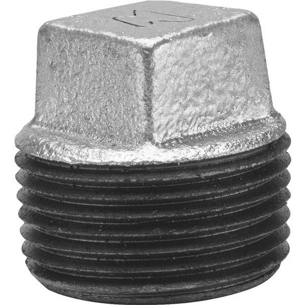 1 in. MPT Galvanized Malleable Iron Plug - Heavy Duty Anvil Fitting for Plumbing, Pipe Repair & Industrial Applications
