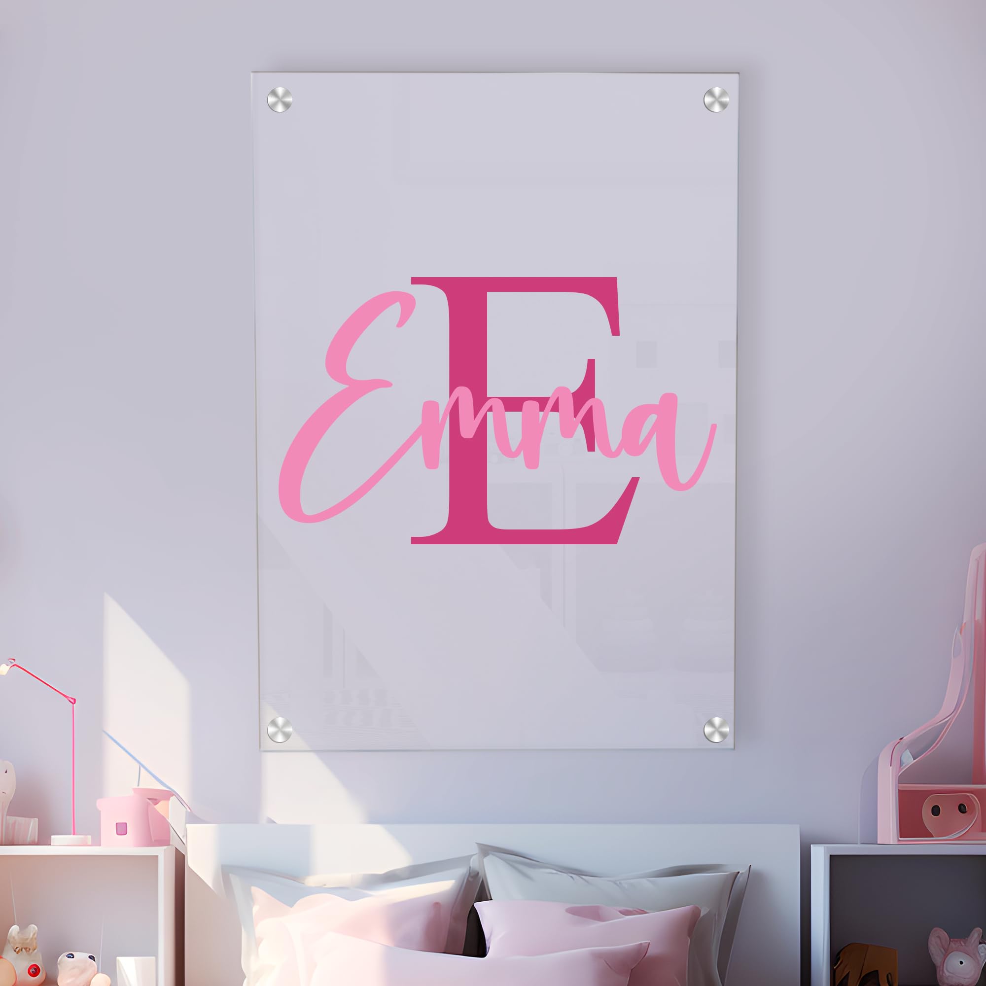 Personalized Acrylic Name & Initial Frame - Custom Wall Decor for Bedroom, Nursery, Baby Room - Multiple Sizes & Shapes - Perfect for Home Decor, Wedding Gifts & Nursery Wall Art