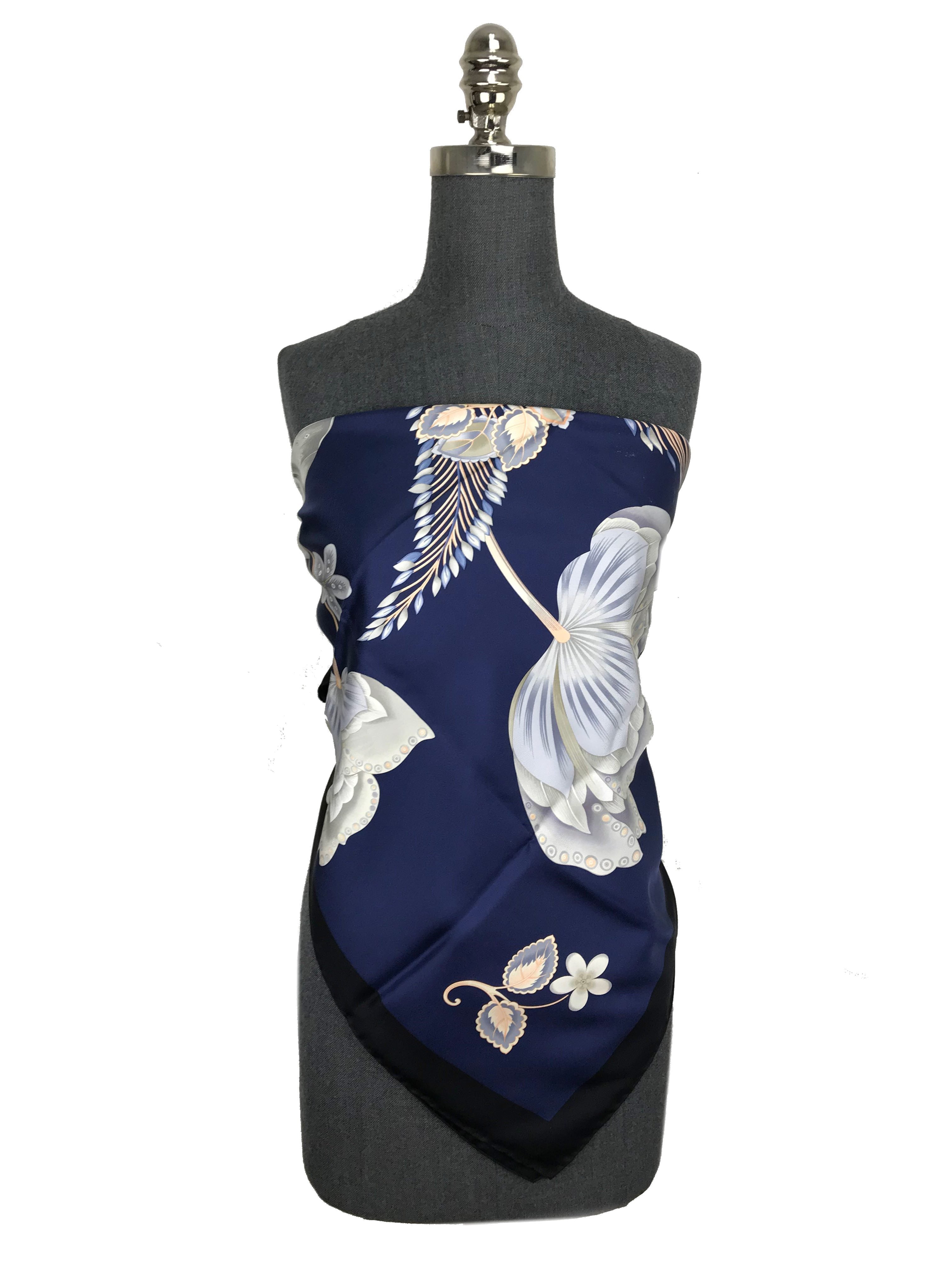 Salvatore Ferragamo Floral Print Silk Scarf for Women - Luxury Fashion Accessory for Dresses, Office & Special Occasions