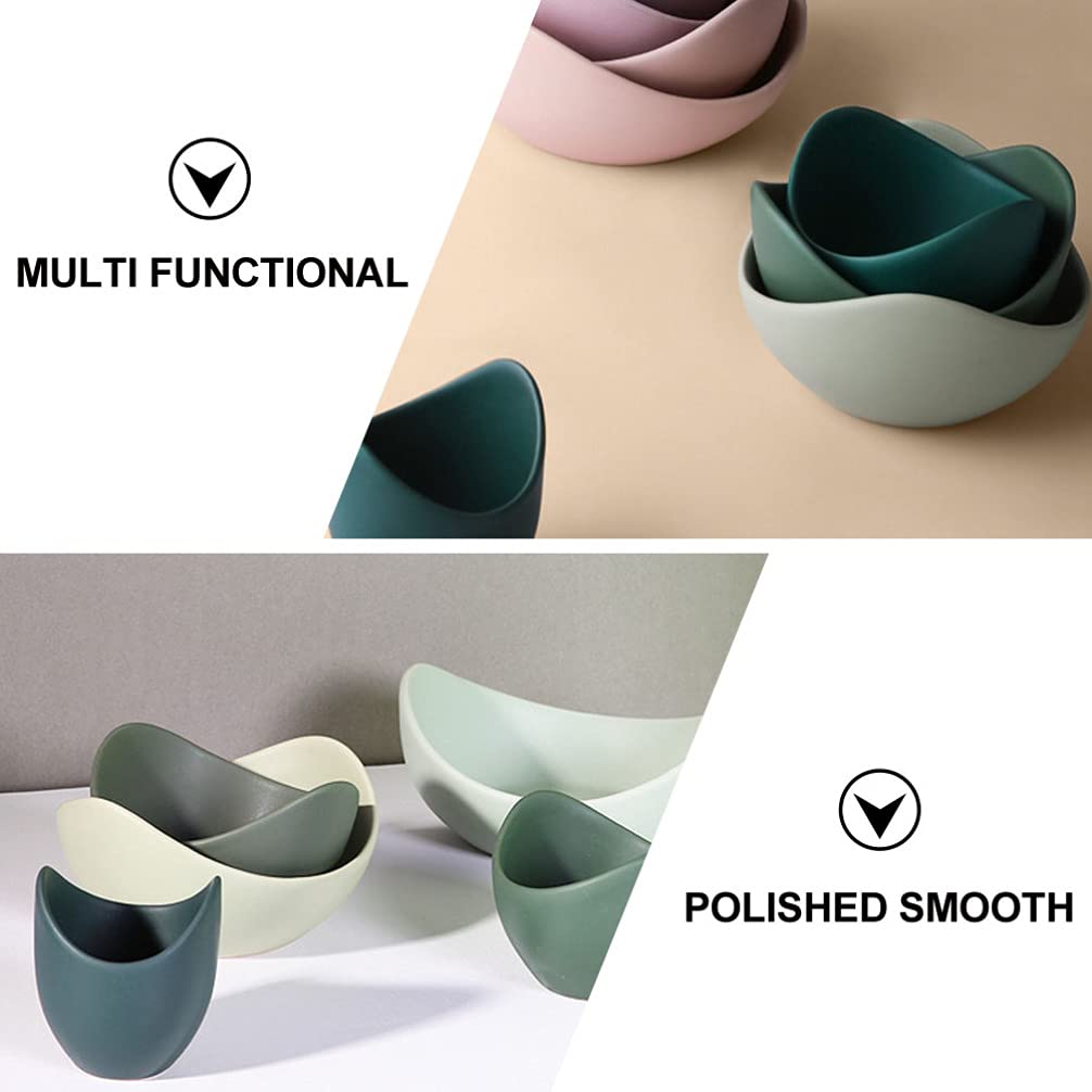 Lotus Ceramic Serving Bowls Set - 6-Piece White Porcelain Dessert, Salad, Soup & Pasta Bowls for Microwave Safe Household Use | Perfect for Kids Meals, Party Snacks & Family Dining