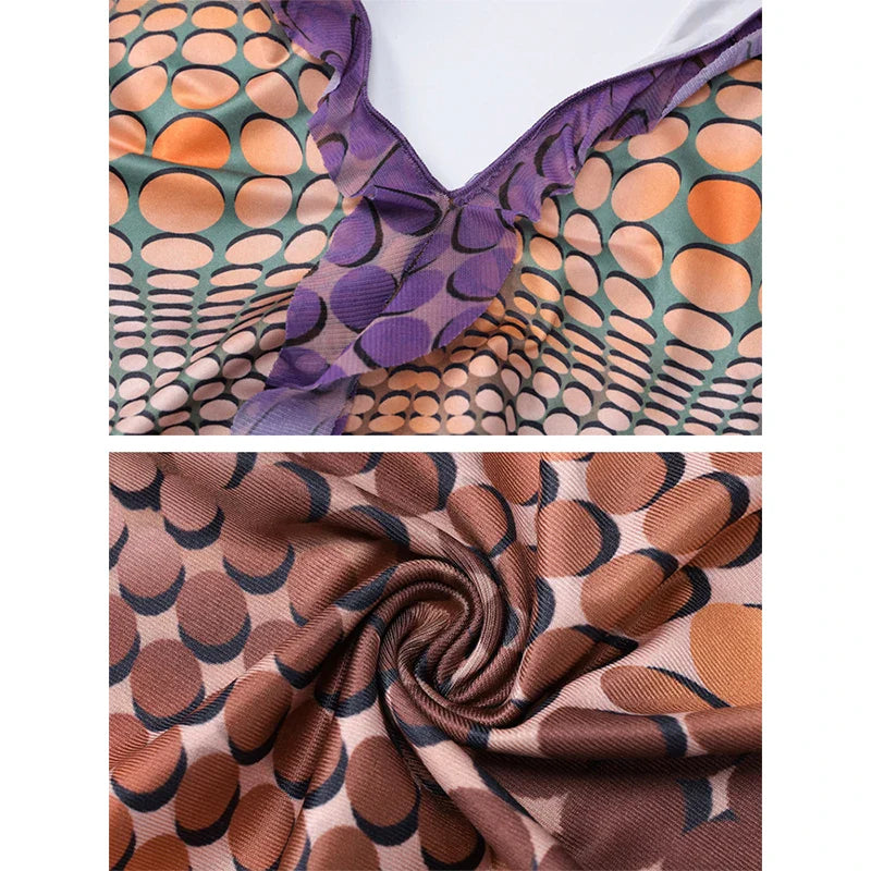 **Gtpdpllt Asymmetrical Fringed 3D Print Dress for Women - Sexy Summer Deep V Backless Short Dress for Rave, Festival & Night Out**    *(Perfect for beach parties, music festivals, club nights, and summer vacations!)*