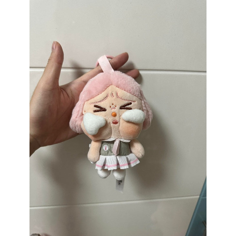 Crybaby Sunset Concert Plush Pendant Necklace - Pink & Grey Anime Kawaii Jewelry for Concerts, Cosplay & Gift Giving