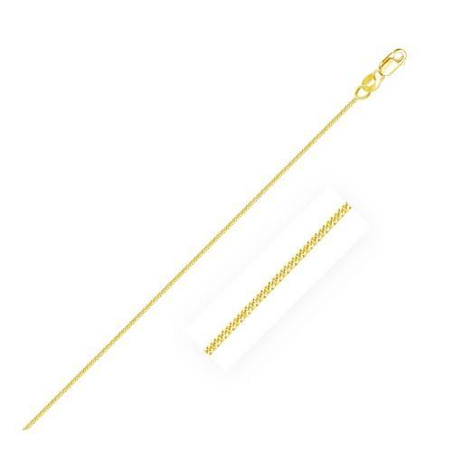 14K Yellow Gold Gourette Chain Necklace 1.0mm Thin 18 Inch - Elegant Layering Piece for Women, Perfect for Everyday Wear & Gift Giving