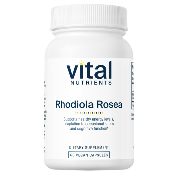 Vital Nutrients Rhodiola Rosea 3% Standardized Extract Supplement - 60 Vegan Capsules for Stress Relief, Energy & Focus - Natural Adaptogen for Workout Recovery & Mental Clarity