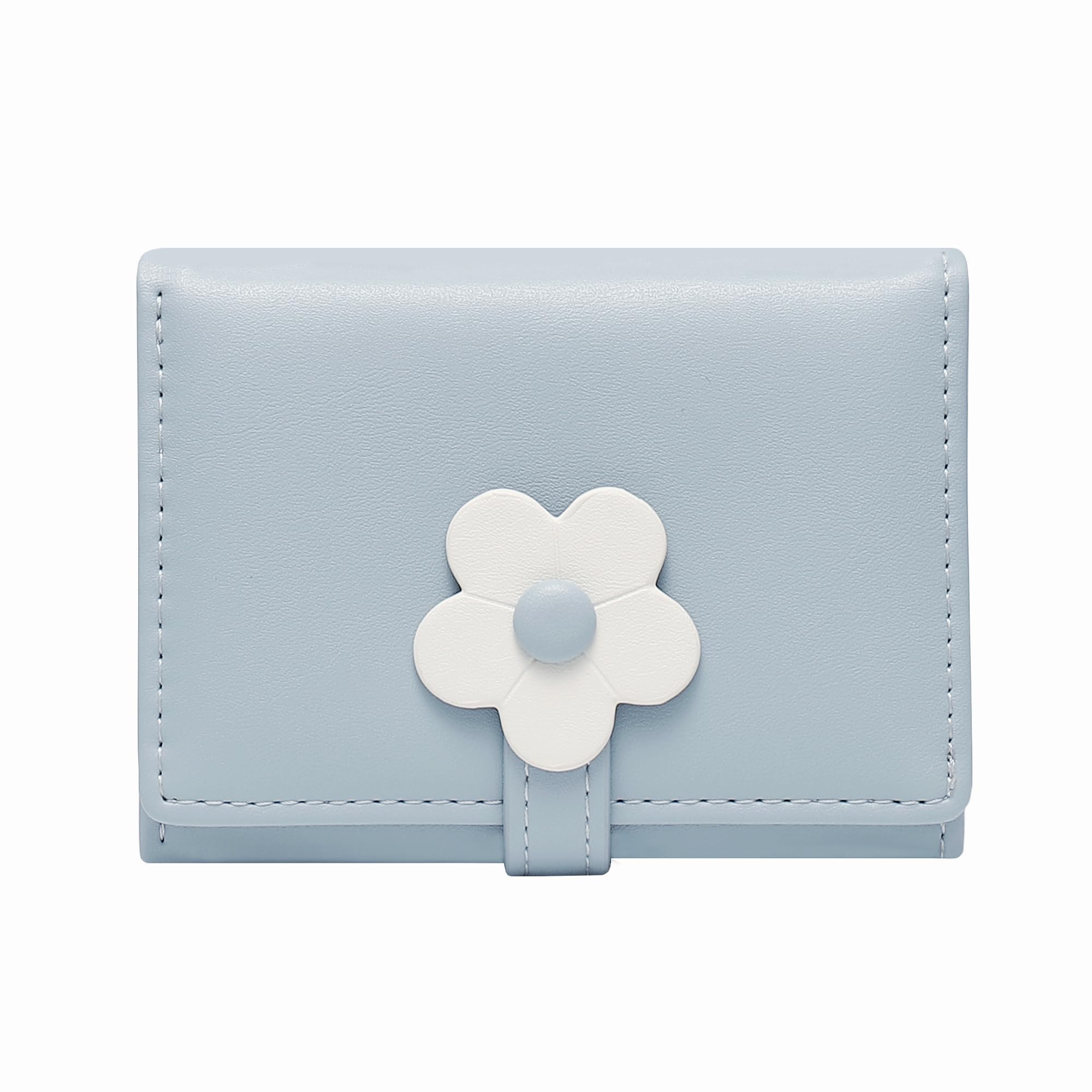 Sunwel Fashion Small Zipper Wallet with ID/Photo Window & Keyring - Cute 3D Flower Coin Purse Card Holder for Women & Girls | Perfect for Everyday Use, Travel & Gift Giving
