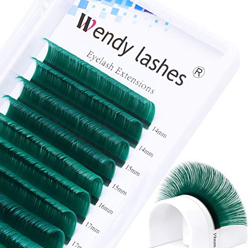 WENDY LASHES 0.07mm Volume Eyelash Extensions - C/D Curl Green Easy Fan Lashes for 3D/4D/6D/10D/20D Rapid Blooming (14-20mm) | Perfect for Salon Professionals & DIY Lash Enthusiasts