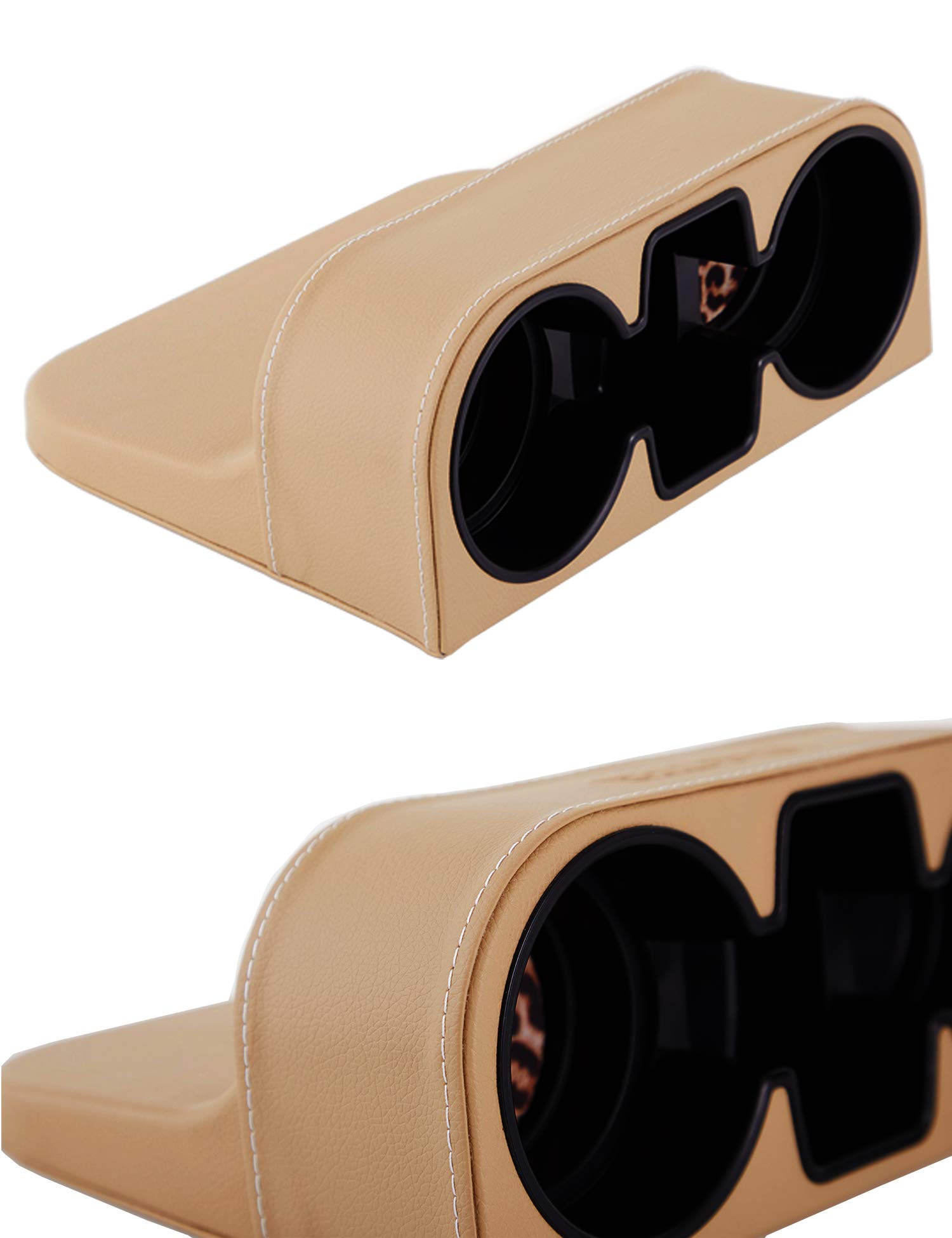 Premium PU Leather Car Cup Holder Organizer - Seat Gap Filler with Phone & Drink Storage | Universal Fit for SUV, Truck & Sedan | Perfect for Road Trips, Commuting & Family Travel (Beige)