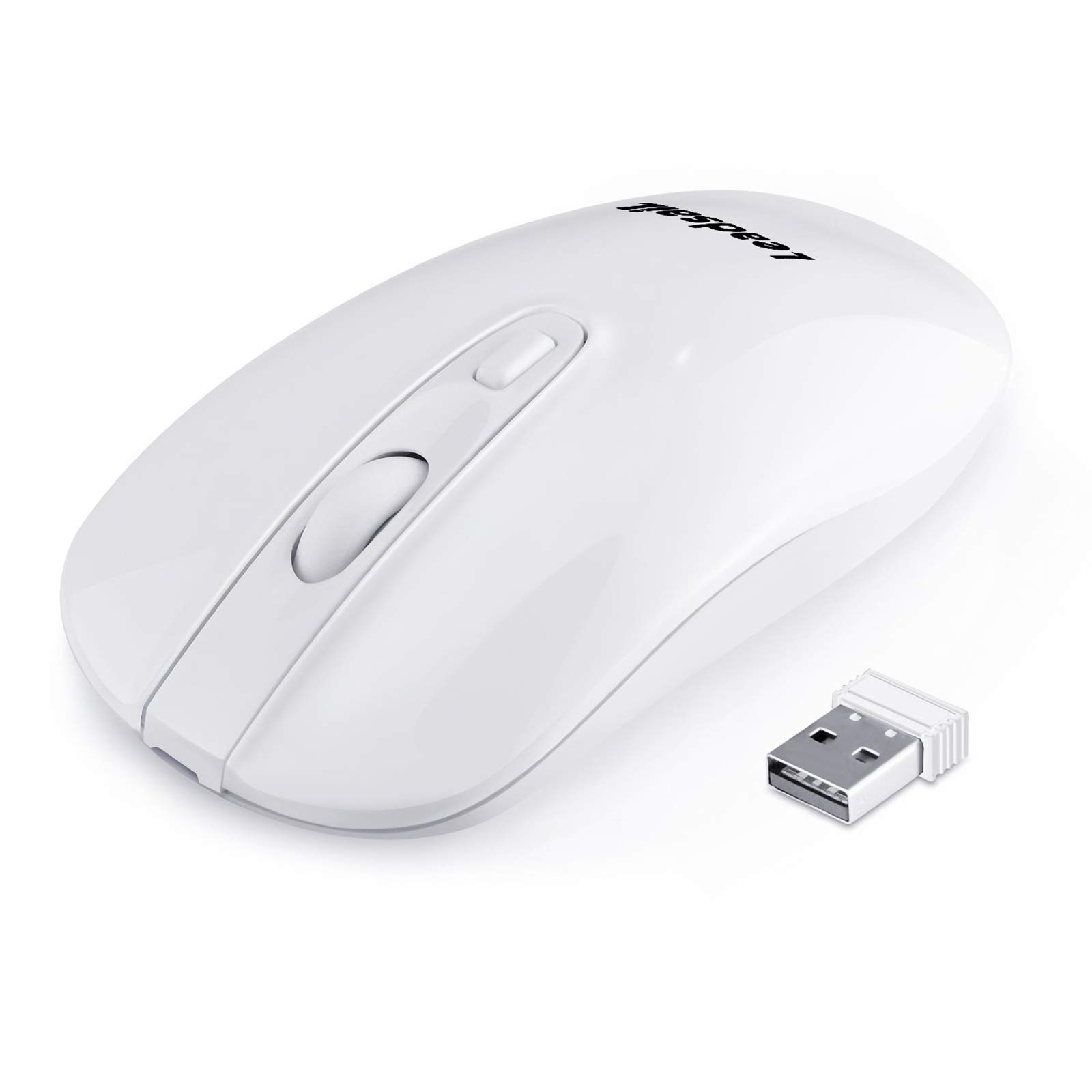 LeadsaiL Rechargeable Wireless Mouse - 2.4G Slim Silent Optical Mouse with 5 Adjustable DPI Levels, USB Cordless Mouse for Laptop, Desktop, MacBook - Ideal for Office, Home, and Travel Use
