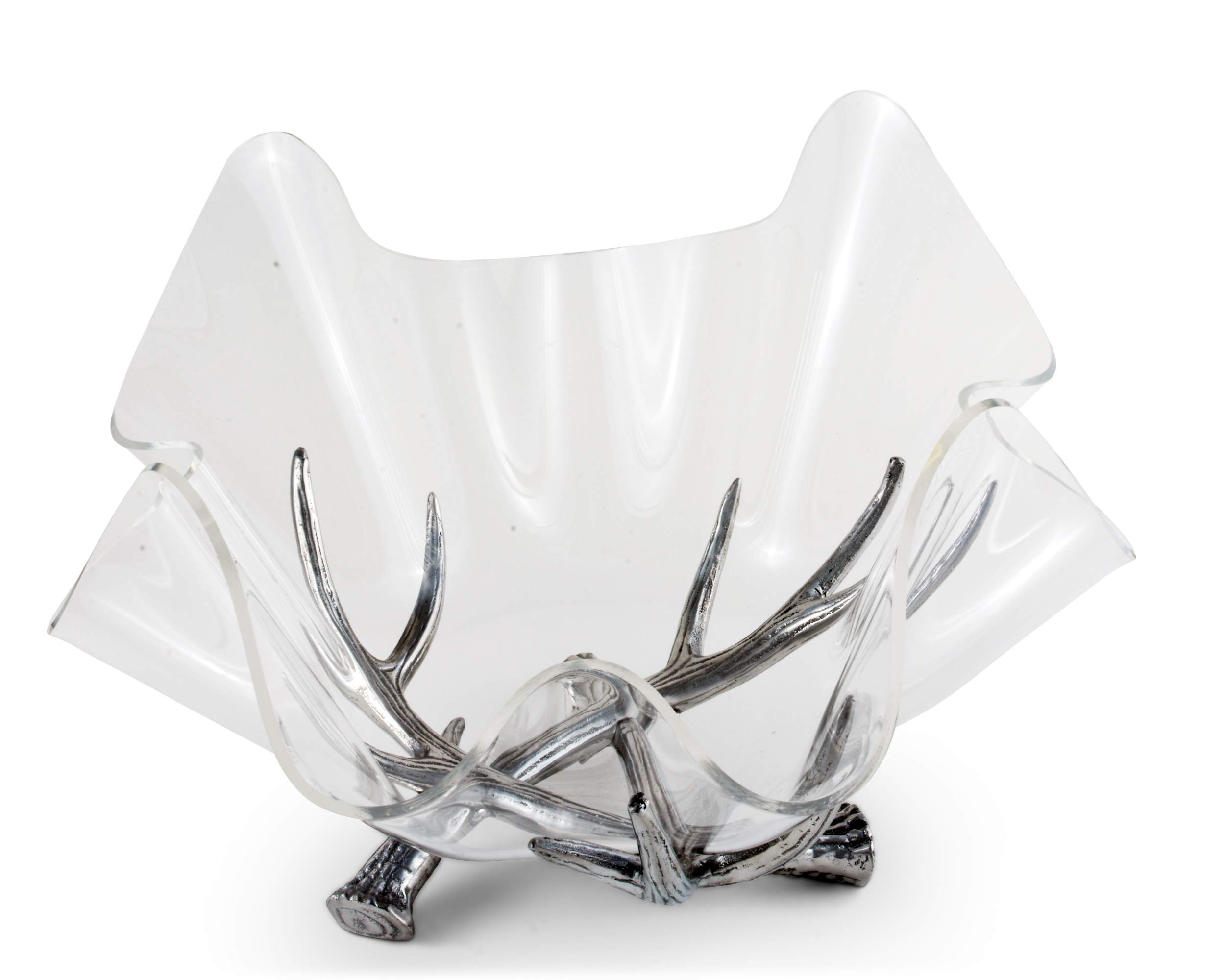 Arthur Court Designs Aluminum Antler-Style Serving Stand with 14-Inch Acrylic Bowl - 12.5