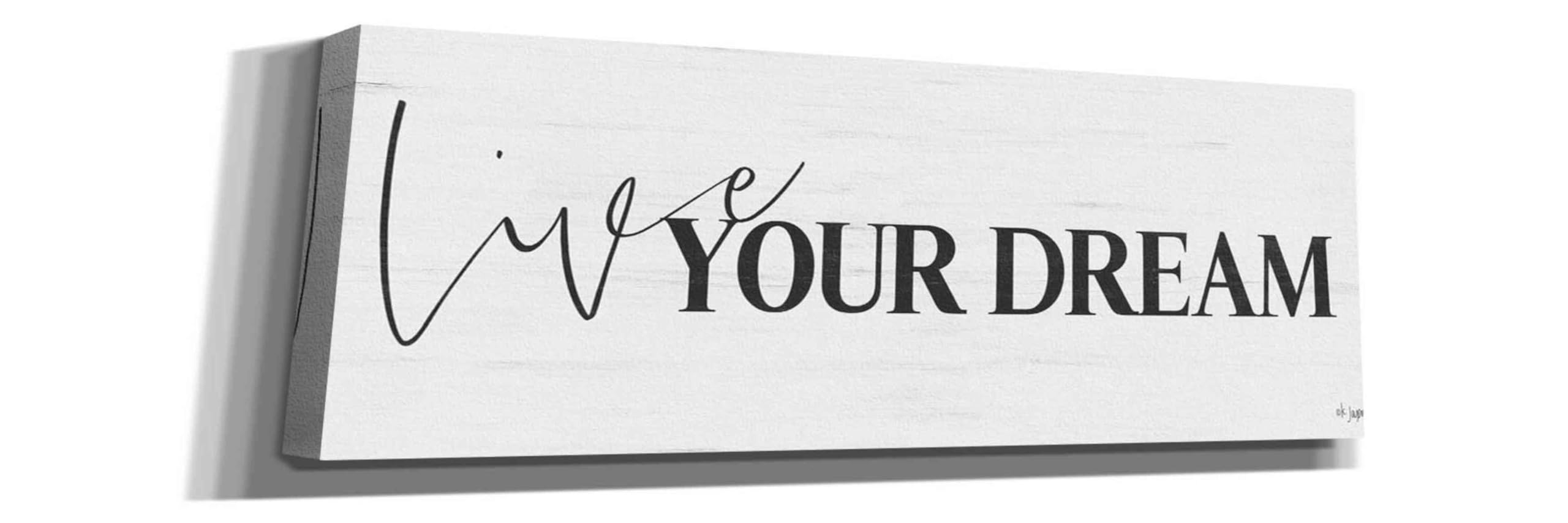 Epic Graffiti 'Live Your Dream' by Jaxn Blvd - Modern Canvas Wall Art Print 36x12 Inches - Urban Home Decor for Living Room, Bedroom & Office