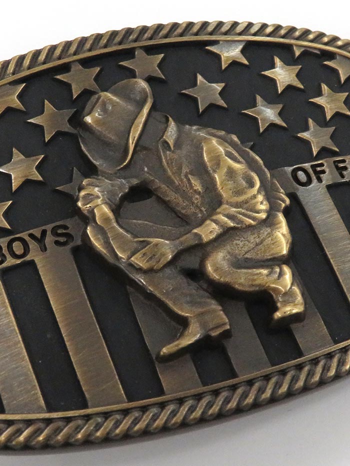 Montana Silversmiths A706C Cowboys of Faith Flag Buckle Brass - Western Belt Buckle for Cowboy Boots & Rodeo Outfits | Perfect for Country Music Fans & Patriotic Style