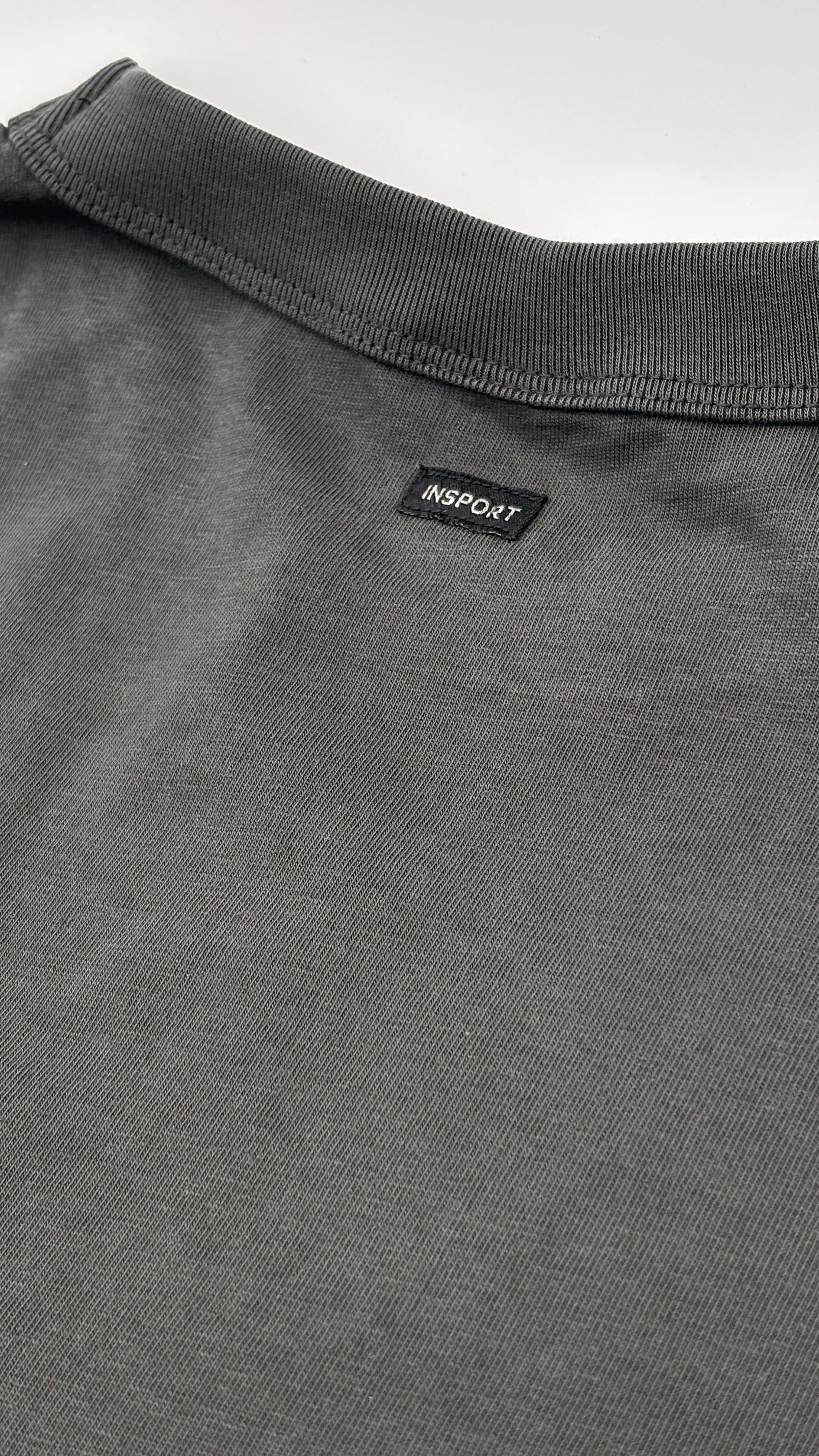 INSPORT Men's EASTON Washed Black Oversized T-Shirt - Comfortable Casual Wear for Street Style & Lounge