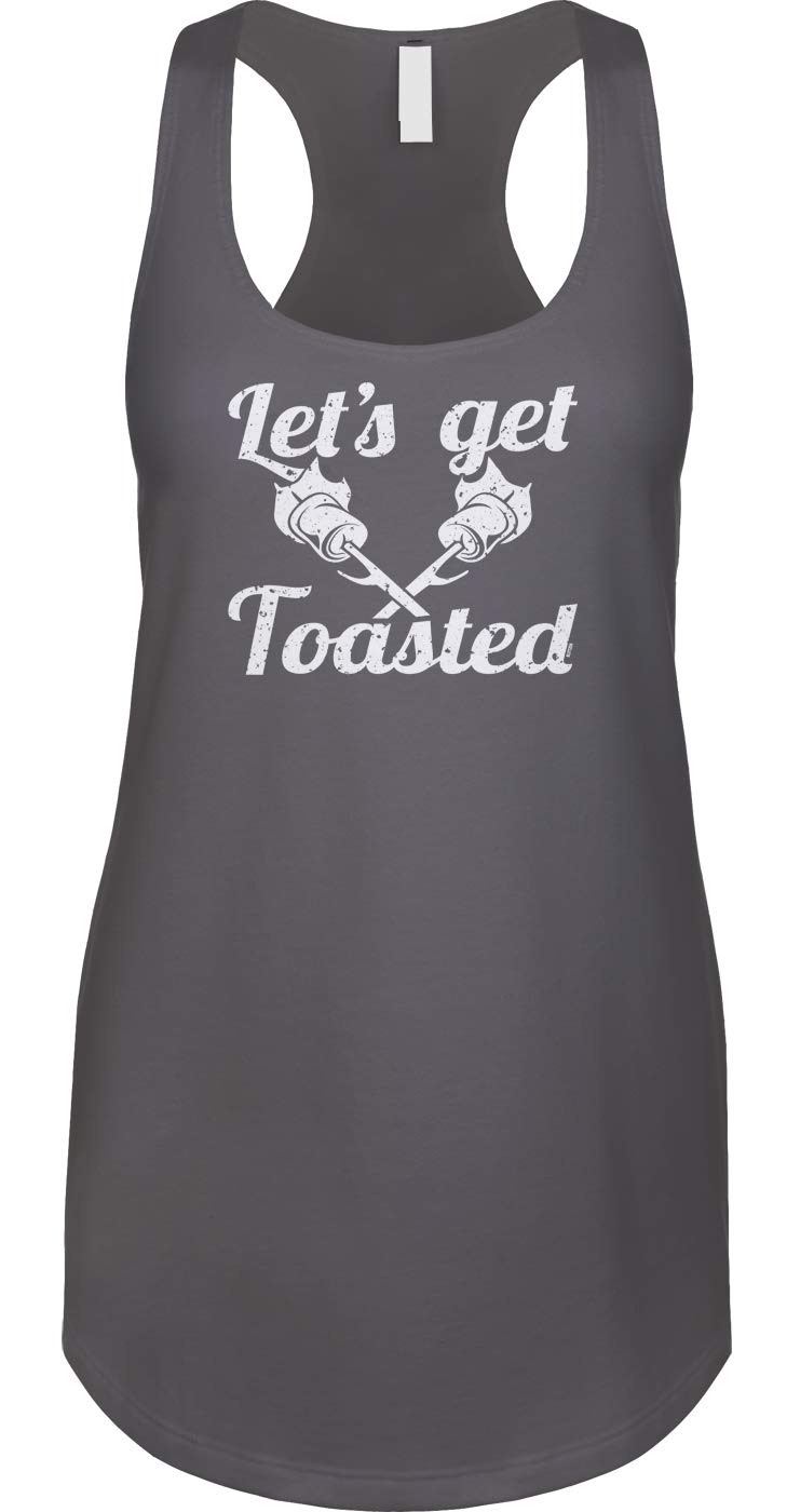 Blitzzen Women's Racerback Tank Top - Cute Marshmallow Print Summer Workout Shirt | Gym, Yoga, Beach & Casual Wear