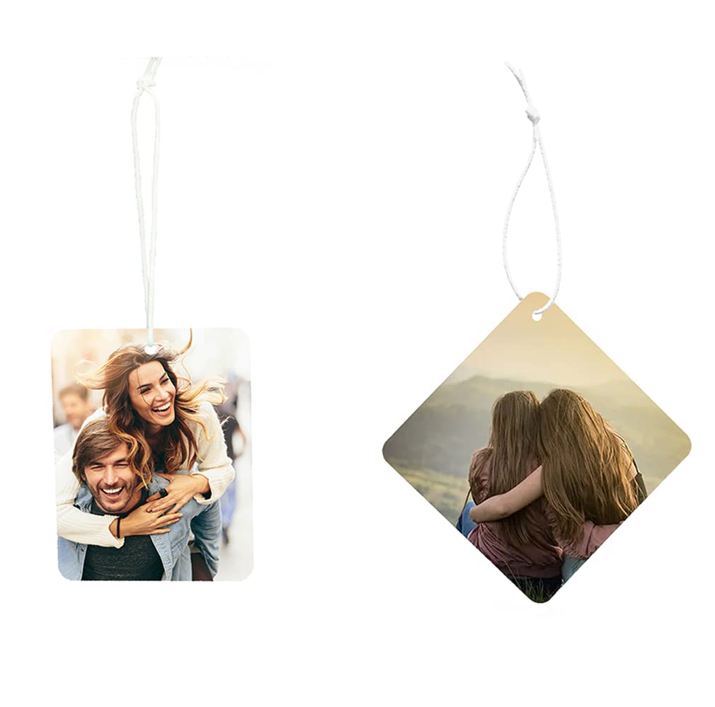 Custom Photo Car Air Freshener Hanging for Rear View Mirror - Personalized Scented Car Accessories (2 Pack) - Perfect for Gifts, Travel & Everyday Commute