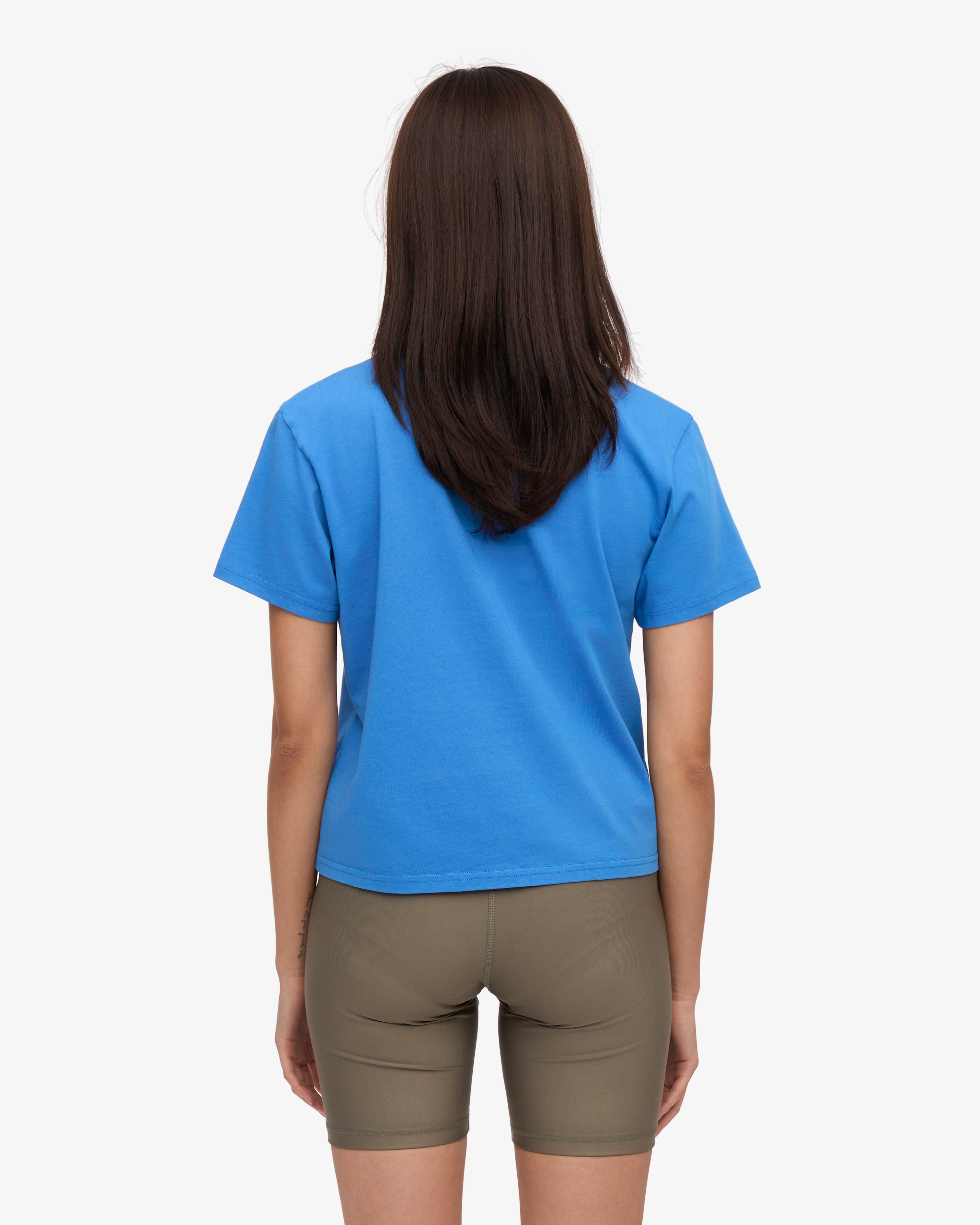 Organic Boxy Crop Tee - Soft Cotton Women's T-Shirt in Pacific Blue | Casual Streetwear & Summer Outfit Essential