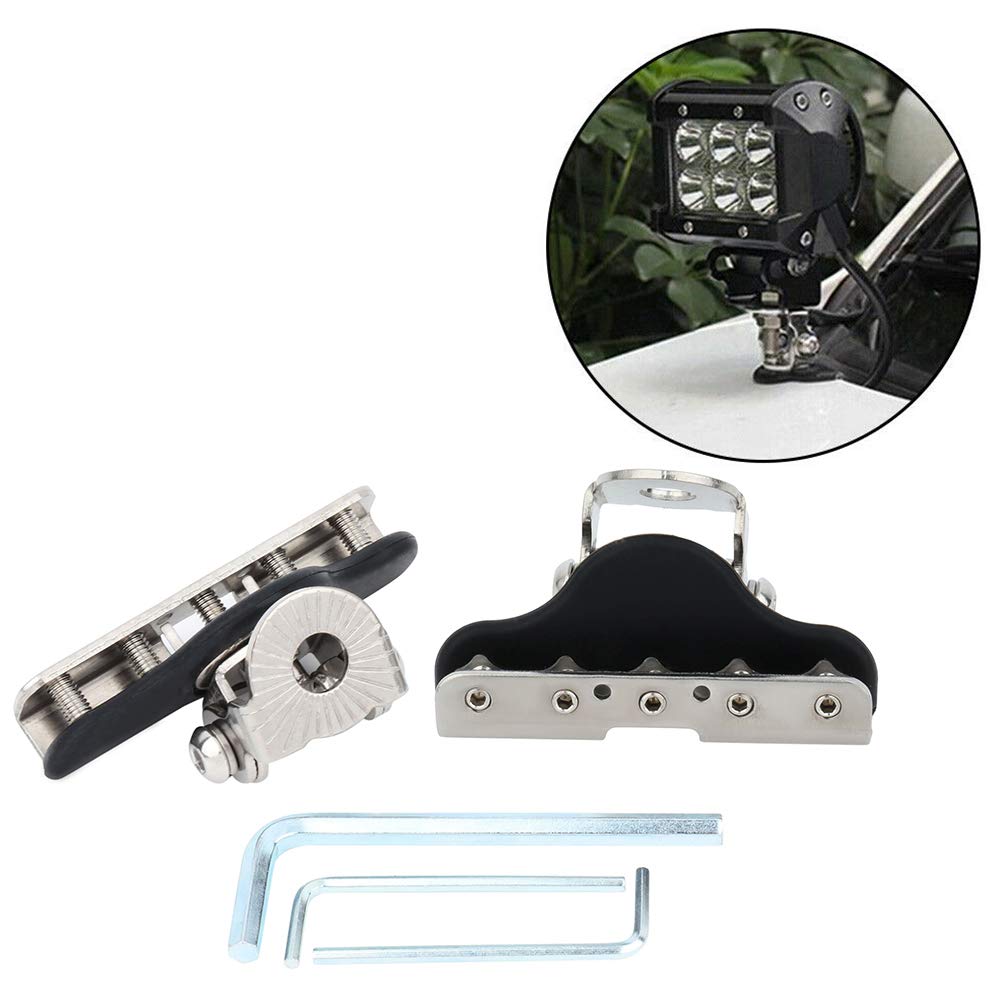 INEEDUP LED Light Pod Metal Hood Mount Bracket Kit - Black A-Pillar Dual Cube Mounts for 2007-2018 Jeep Wrangler JK - Durable Off-Road Lighting Accessories for Enhanced Night Visibility
