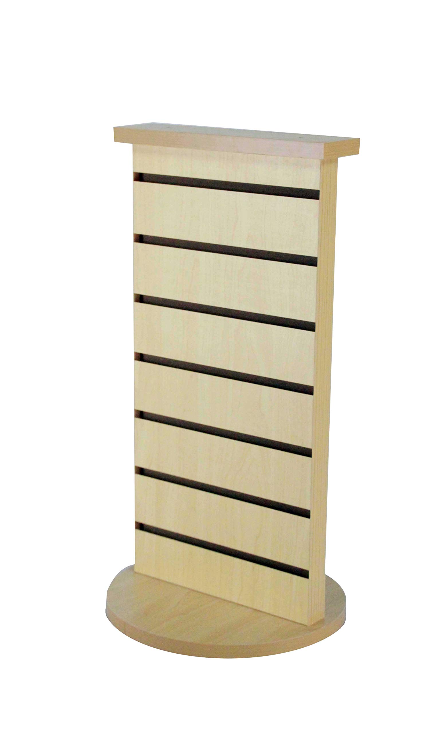 FixtureDisplays® 2-Sided Slatwall Counter Spinner - Premium Maple Wood Display Rack for Jewelry, Watches, Gifts & Retail Merchandise (Model 15592-2D) - Perfect for Boutique Stores, Trade Shows & Retail Displays