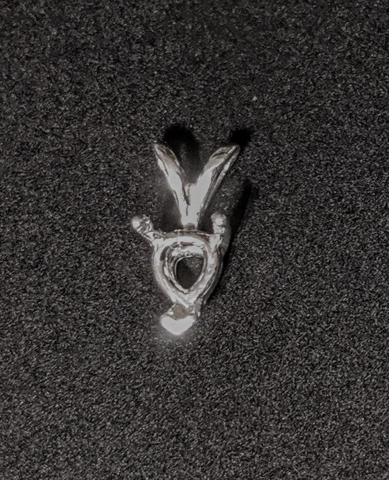 925 Solid Sterling Silver 5mm Heart 3 Prong Pendant Setting - Handcrafted in USA - Perfect for Necklaces, Bracelets & Jewelry Making (161 030/141 030)