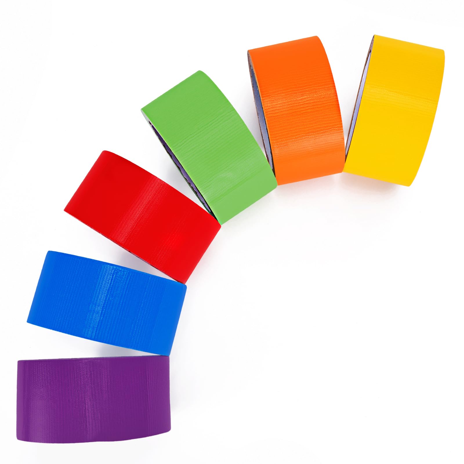 6 Rolls Heavy Duty Rainbow Colored Duct Tape - 2 Inch x 15 Yards, Waterproof & Strong Adhesive for Crafts, DIY Projects, Home Repairs & Office Organization