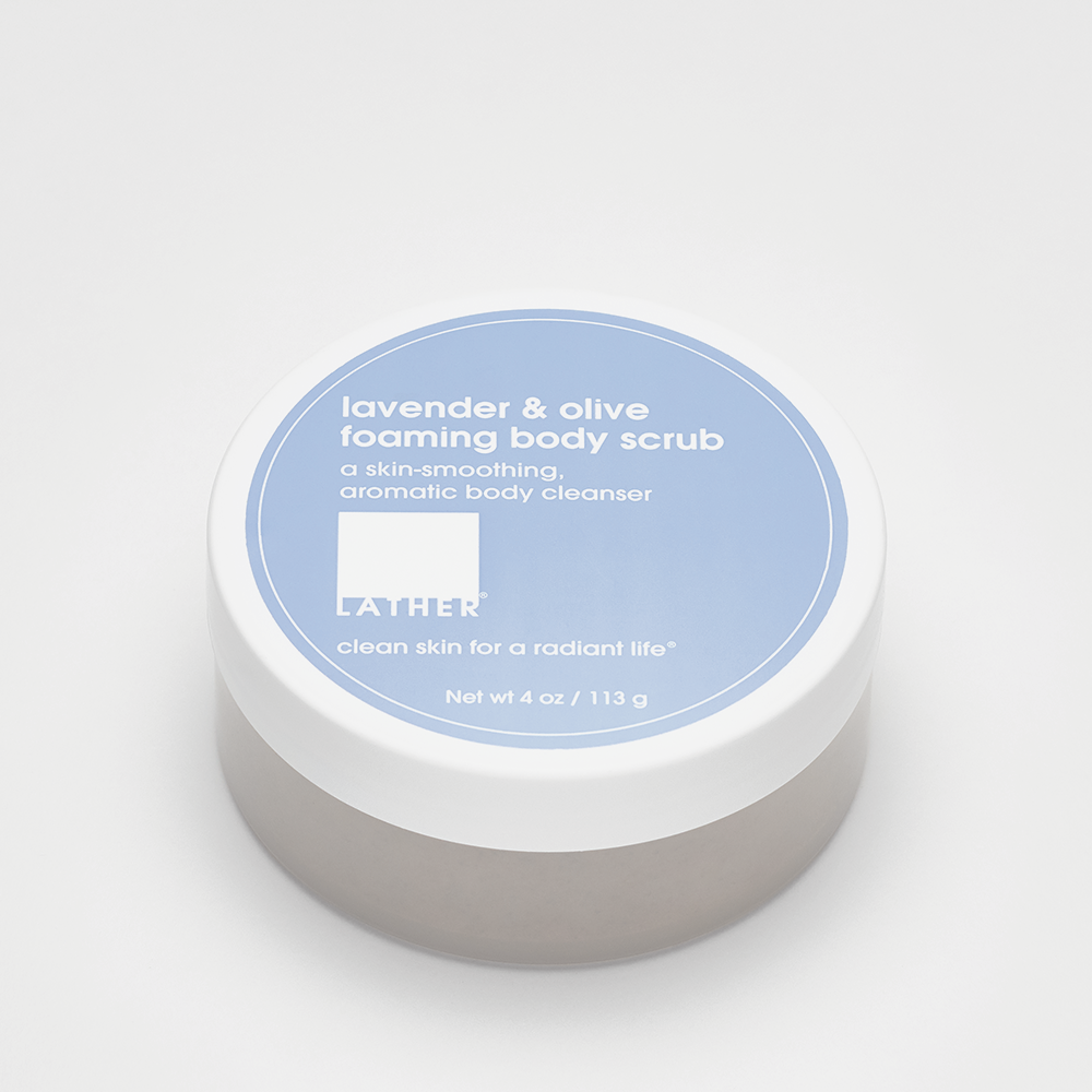Lavender & Olive Foaming Body Scrub - Exfoliating & Moisturizing for Soft Skin | Spa Quality Bath & Shower Essential