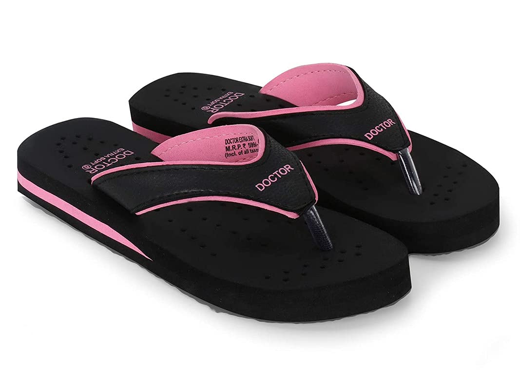 Diabetic & Orthopedic Flip Flops for Women - Super Comfortable Pregnancy Slippers with Arch Support - Ideal for Home, Hospital & Daily Use - Women's Therapeutic House Shoes D-18