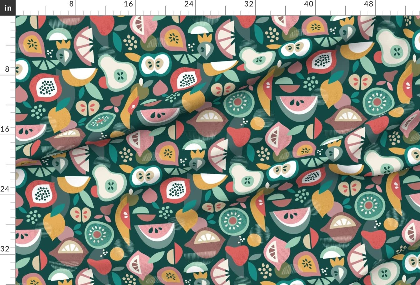 Premium Spoonflower Fabric - Fresh Pear, Watermelon & Strawberry Fruit Print on Soft Minky Fabric by The Yard | Perfect for Sewing Baby Blankets, Quilt Backing & Plush Toys | DIY Home Decor, Nursery Projects & Crafting