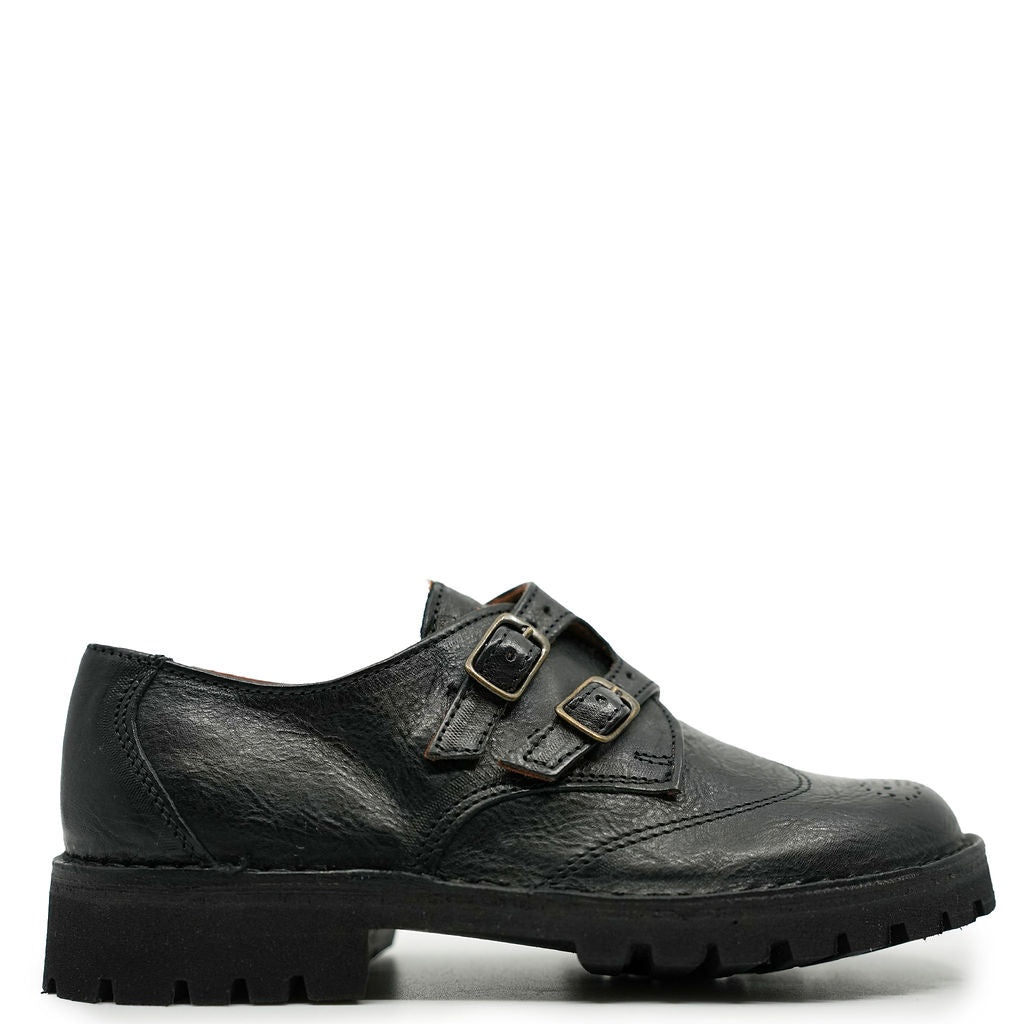 Pepe Black Monk Strap Shoes for Men - Classic Formal & Casual Dress Shoes for Business, Office, and Special Occasions