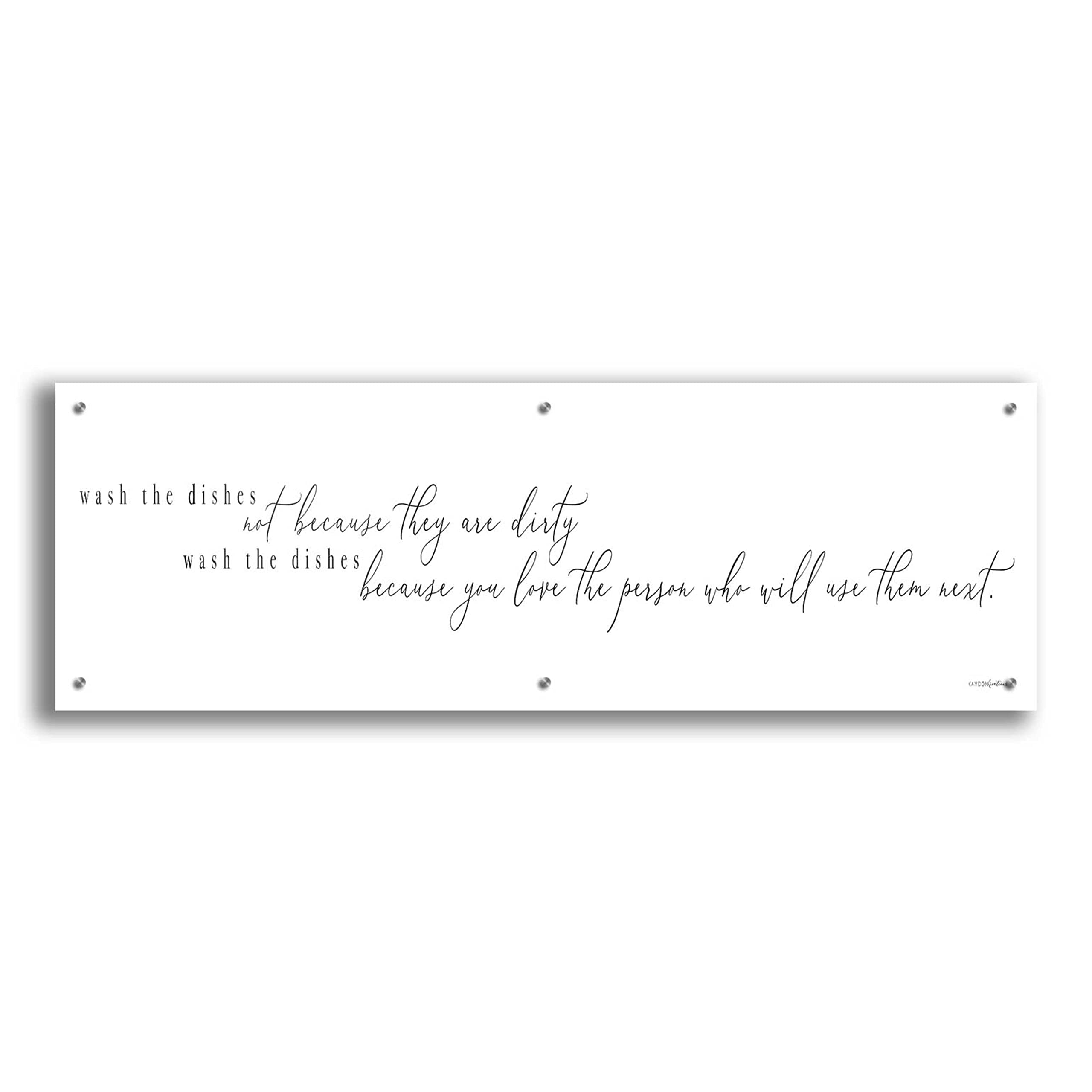Epic Art 'Wash The Dishes' by Kamdon Kreations - 48x16 Inch Modern Acrylic Glass Wall Decor - Perfect for Kitchen, Dining Room & Funny Home Decor