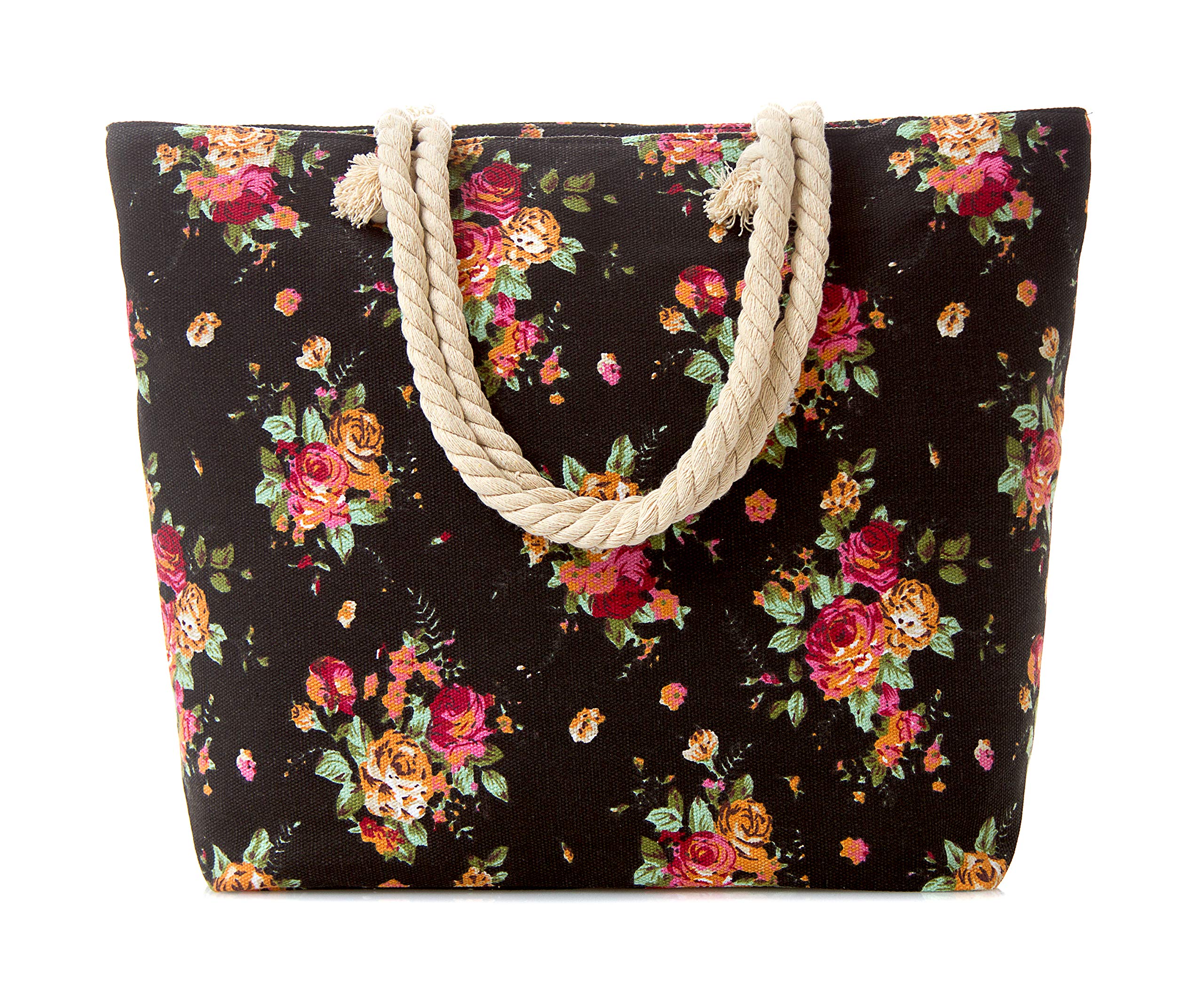 Waterproof Tote Bag for Travel & Beach - Lightweight Durable Travel Tote with Zipper Pocket - Perfect for Vacation, Shopping, Gym & Daily Use