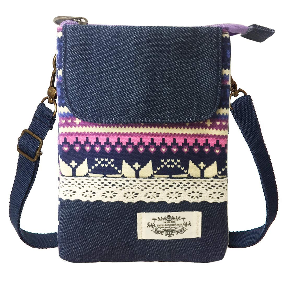 Stylish Leaf Pattern Canvas Crossbody Phone Purse - Lightweight Small Wallet Bag for Women & Girls | Perfect for Daily Use, Travel, Shopping & Outdoor Activities